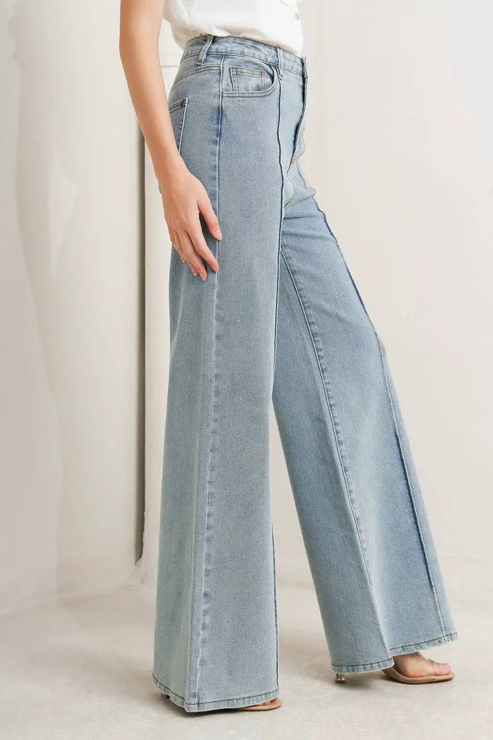 Free Market The Skyline Seam Wide Leg Jeans - Jeans