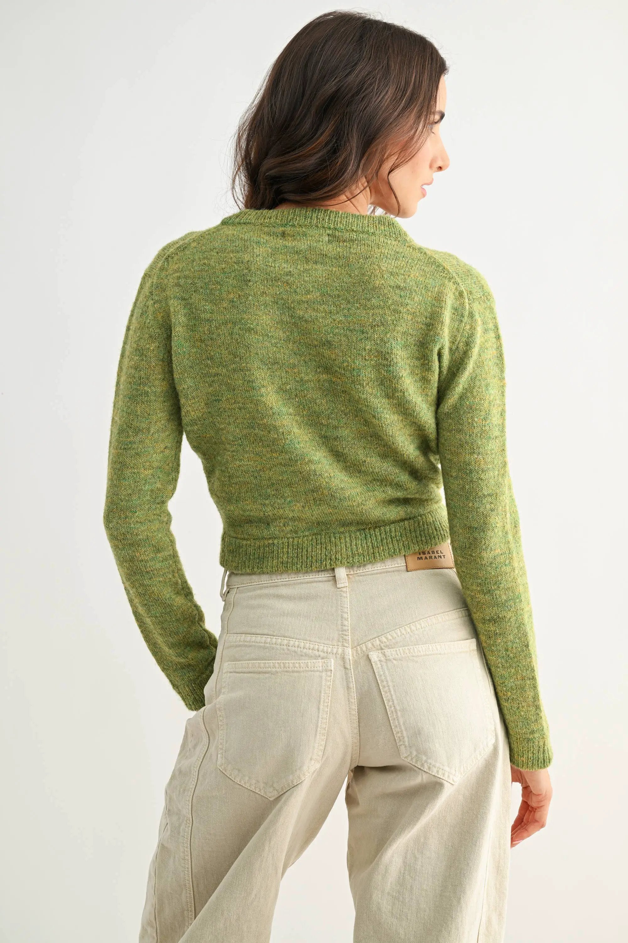 Camellia Camellia - CMW26544 ELEGANTLY CRAFTED KNIT WOOL CARDIGAN - : OLIVE / S-M-L (3-2-1) -
