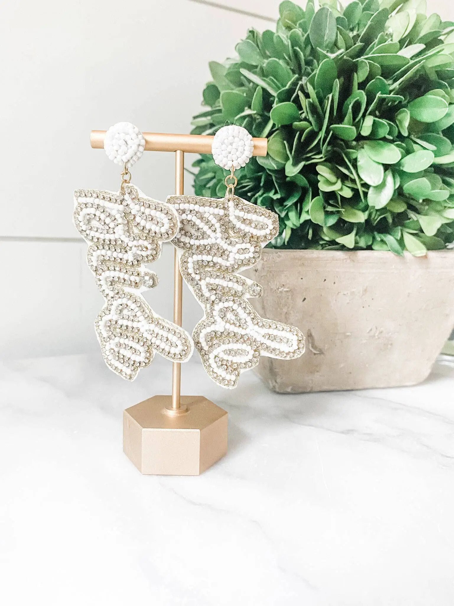 Brookhaven Baubles Bride Wedding Beaded Southern Statement Earrings - Earrings beaded bride statement earrings