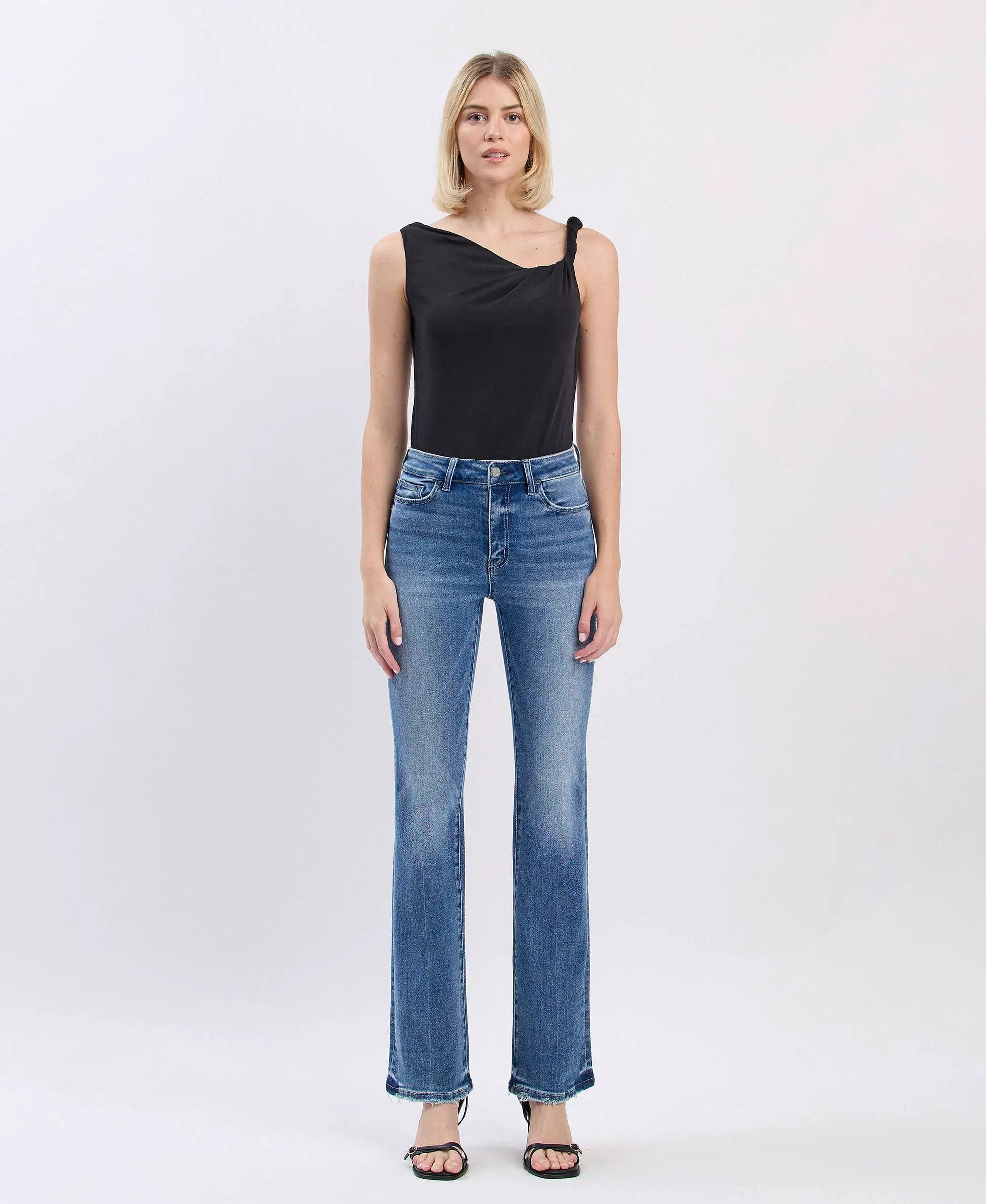 VERVET by FLYING MONKEY Vervet High Rise Full Length Bootcut Denim Jeans - Jeans