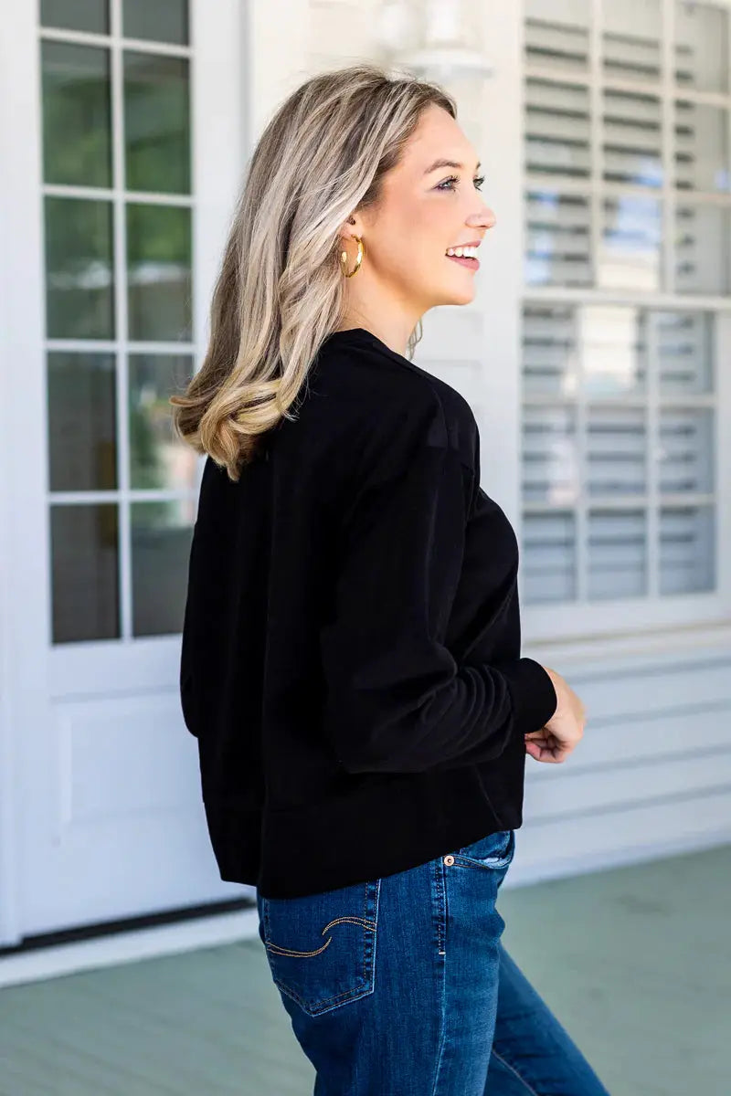 Grace & Emma Strike Your Interest Crop Sweatshirt - Sweatshirts