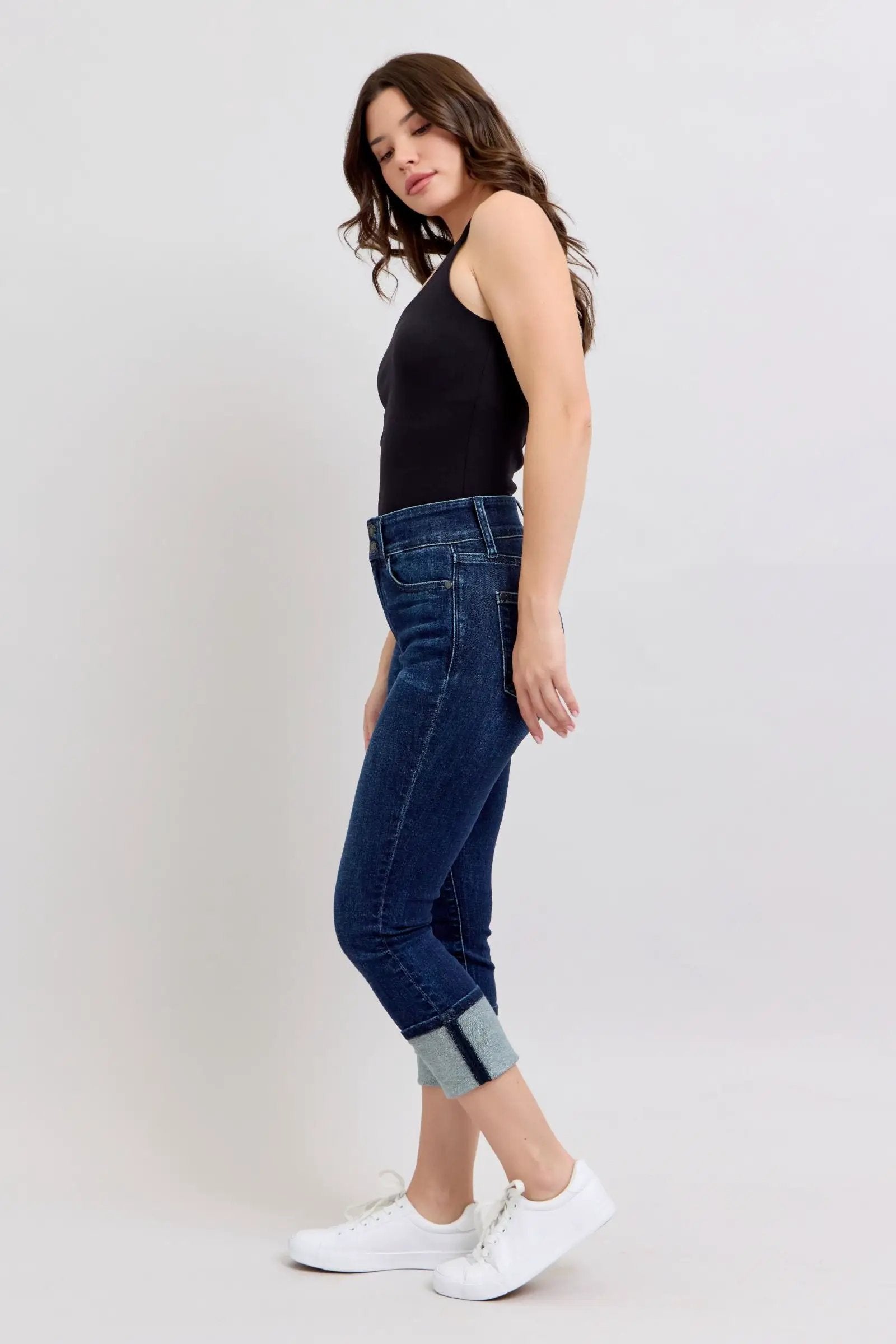 Judy Blue Judy Blue High Waist Double Waistband Capri - Jeans Judy Blue High Waist Capri