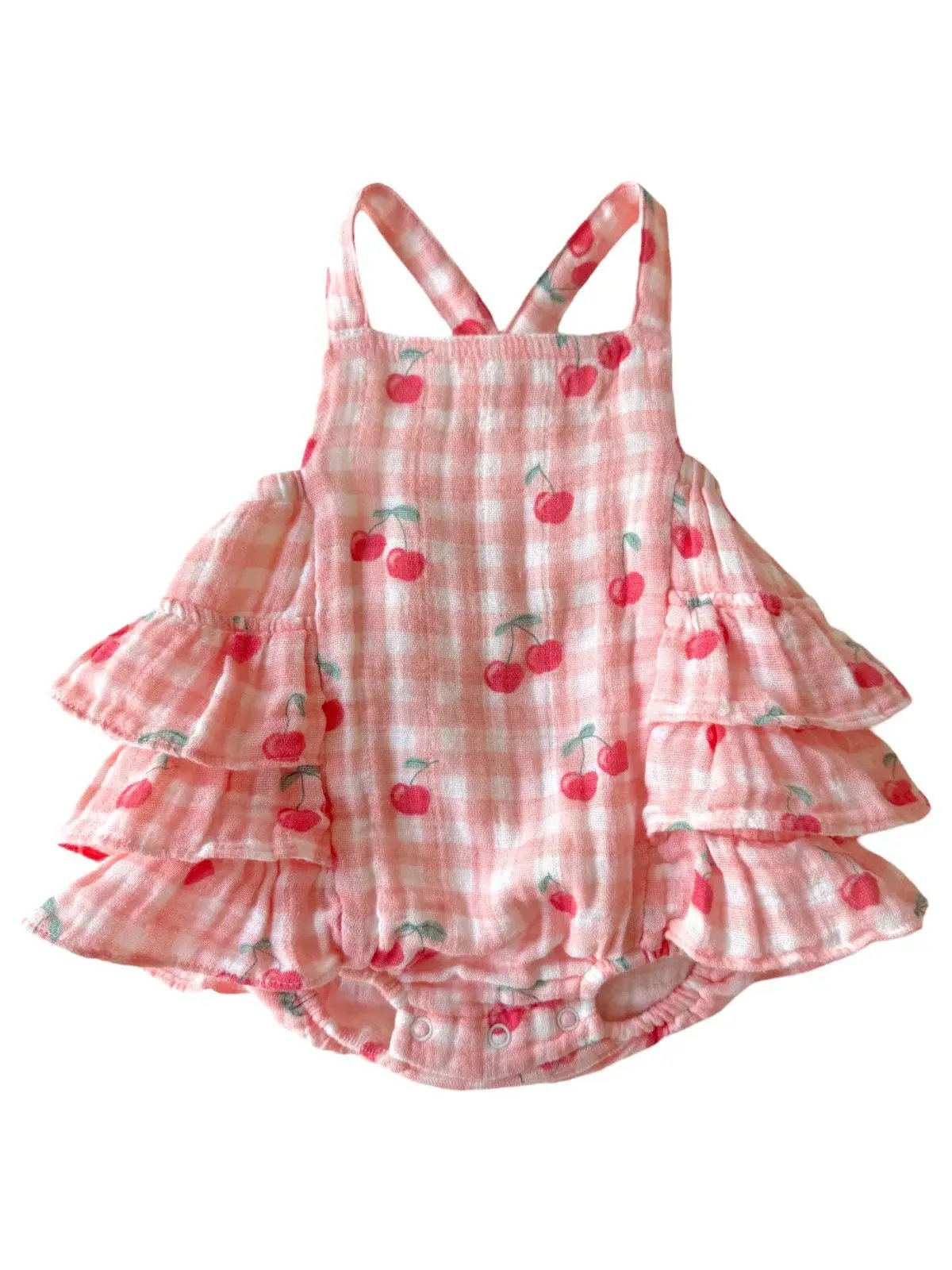 SIIX Collection The Gingham Sweet Like Summer Bubble Romper - Baby One-Pieces