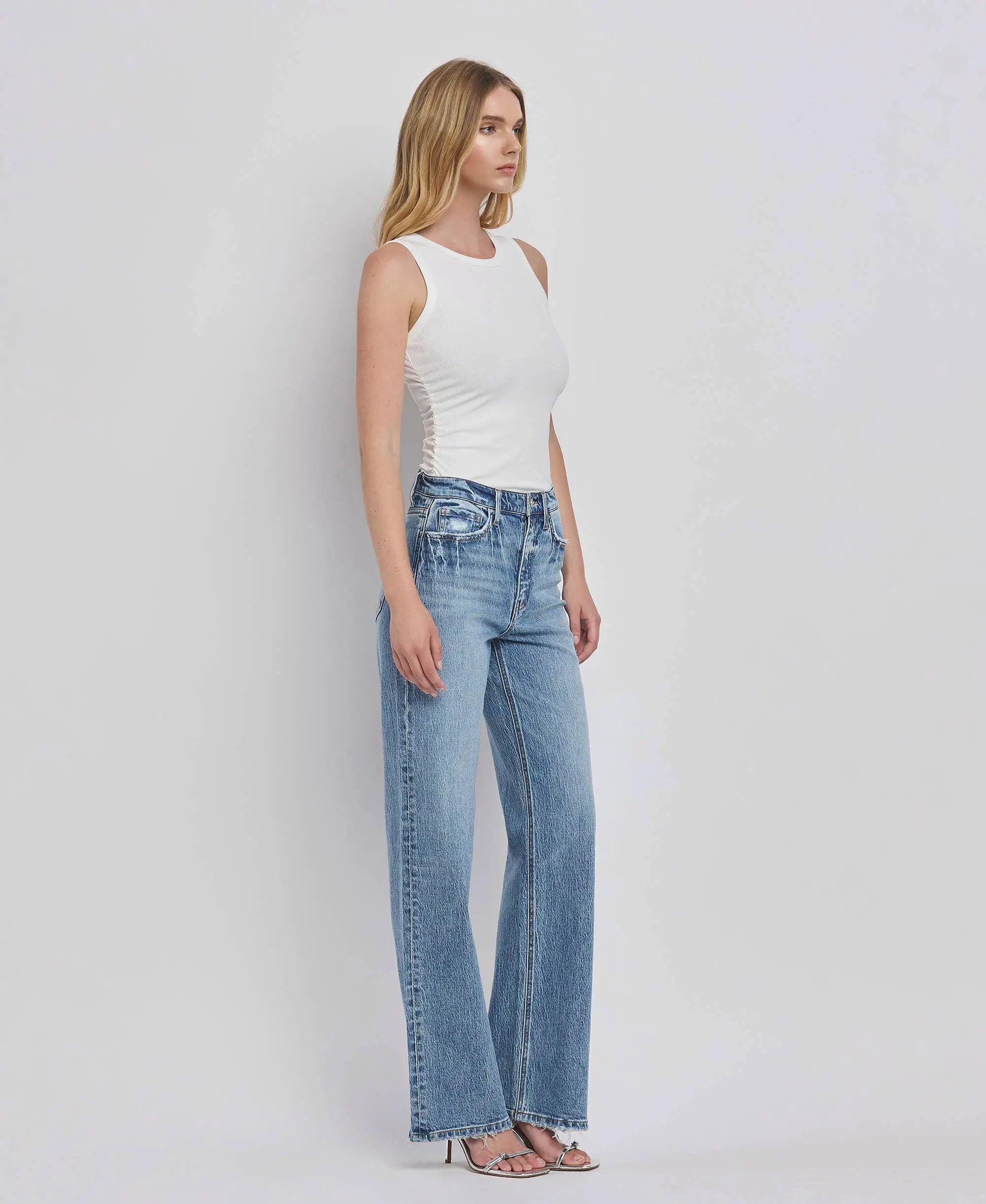 VERVET by FLYING MONKEY VERVET 90'S Super High Rise Wide Leg Jeans - Jeans