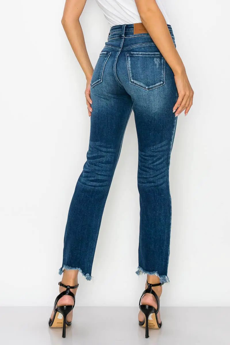 ARTEMIS VINTAGE The Artemis Plus Perfect Sculpted Double Waistband Straight Jeans – Dark Stone Wash - Jeans
