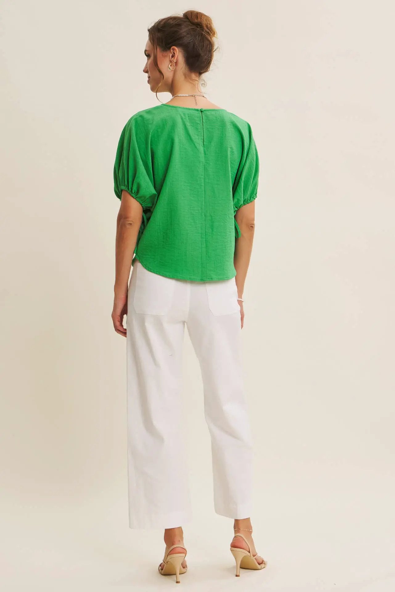 in february The Light & Lovely Dolman Blouse: Kelly Green - Blouses