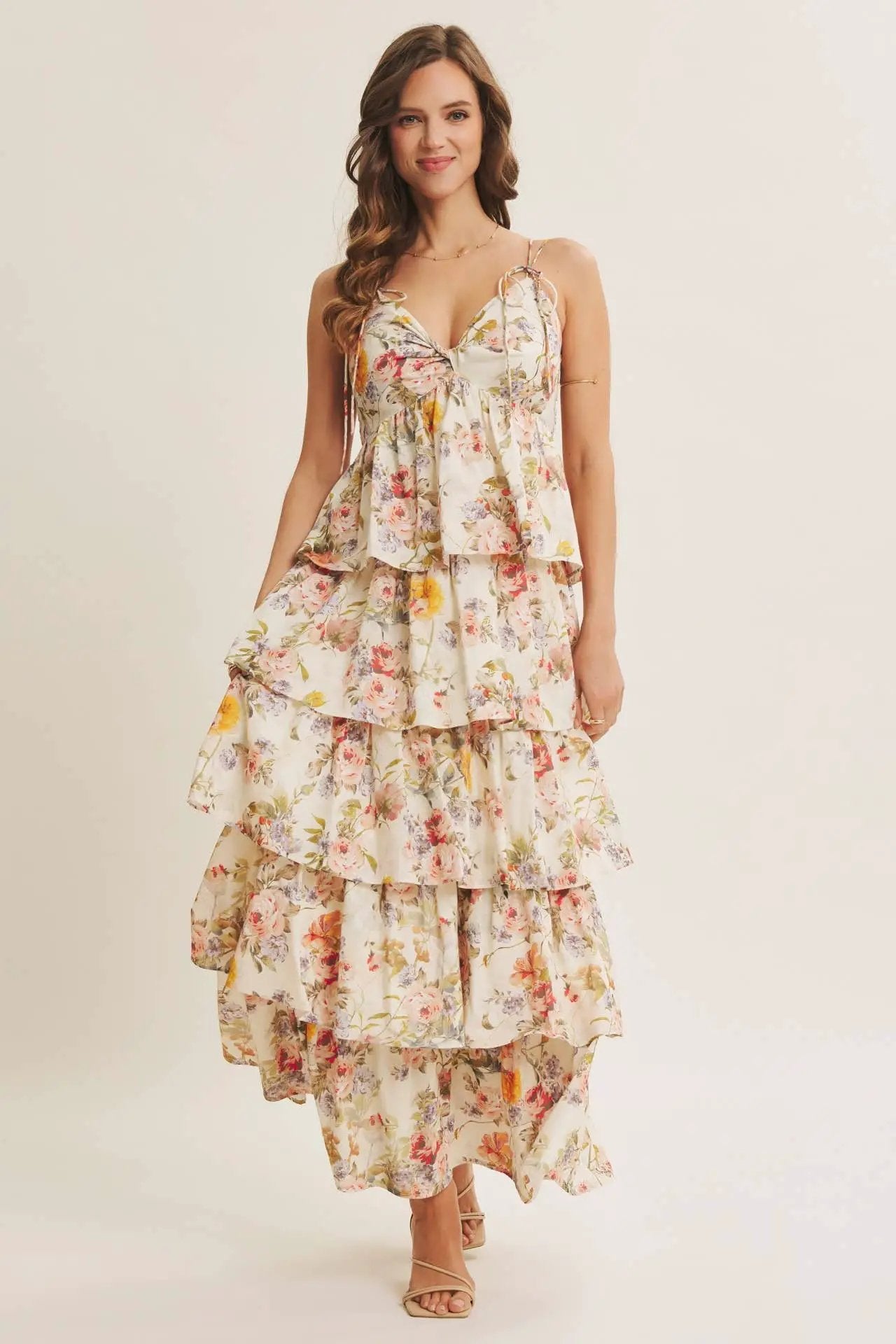 in february The Buttercream Garden Tiered Maxi Dress - Dresses