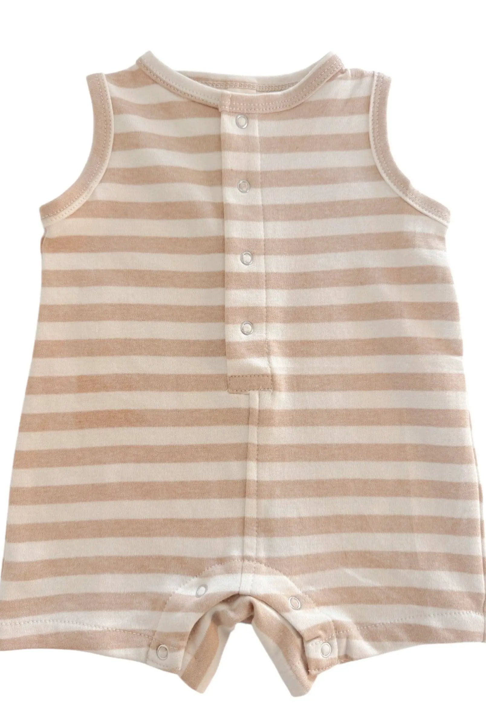 SIIX Collection SIIX Collection - Biscuit Stripe / Organic Shortie - Baby One-Pieces