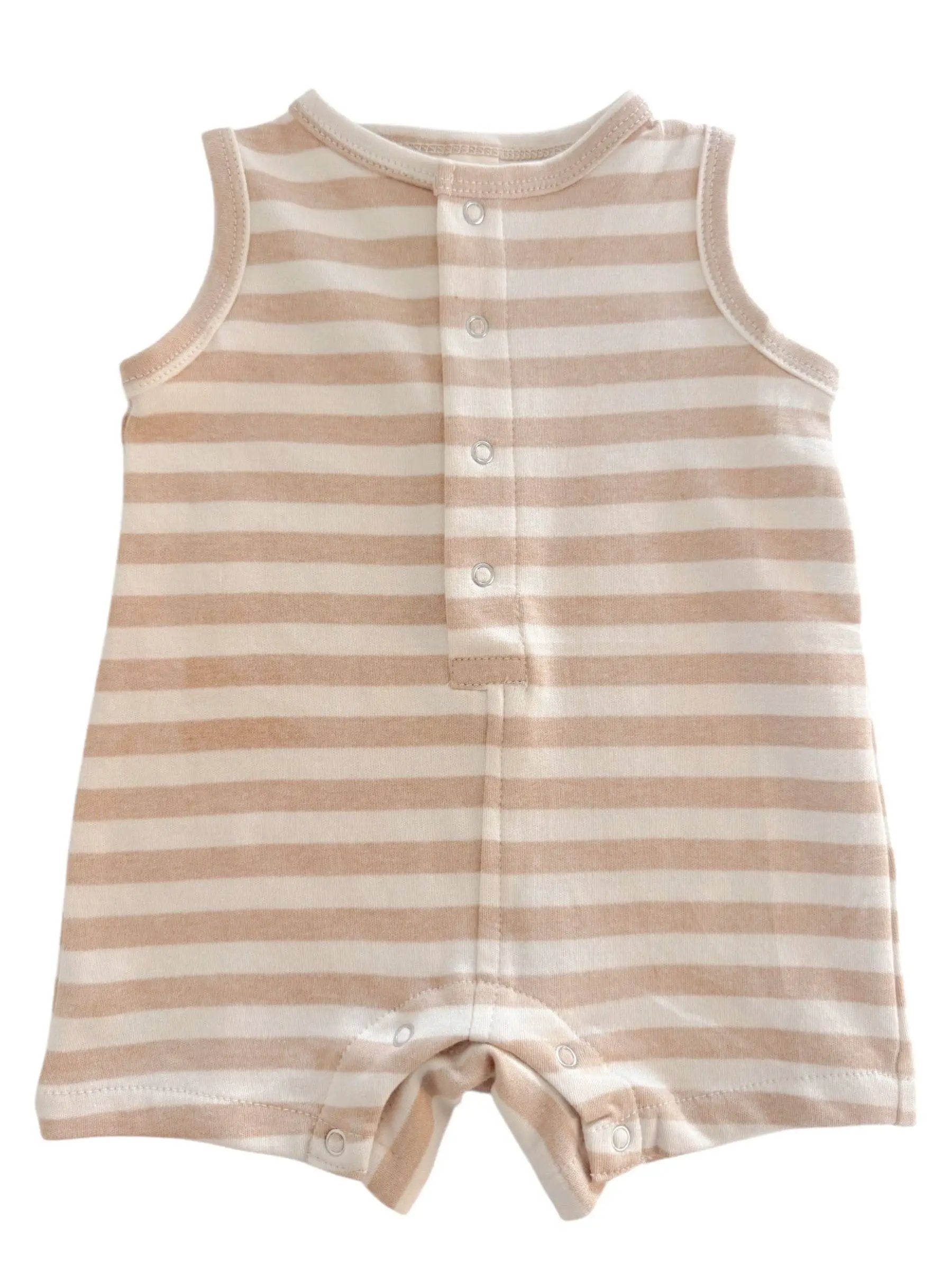 SIIX Collection SIIX Collection - Biscuit Stripe / Organic Shortie - Baby One-Pieces