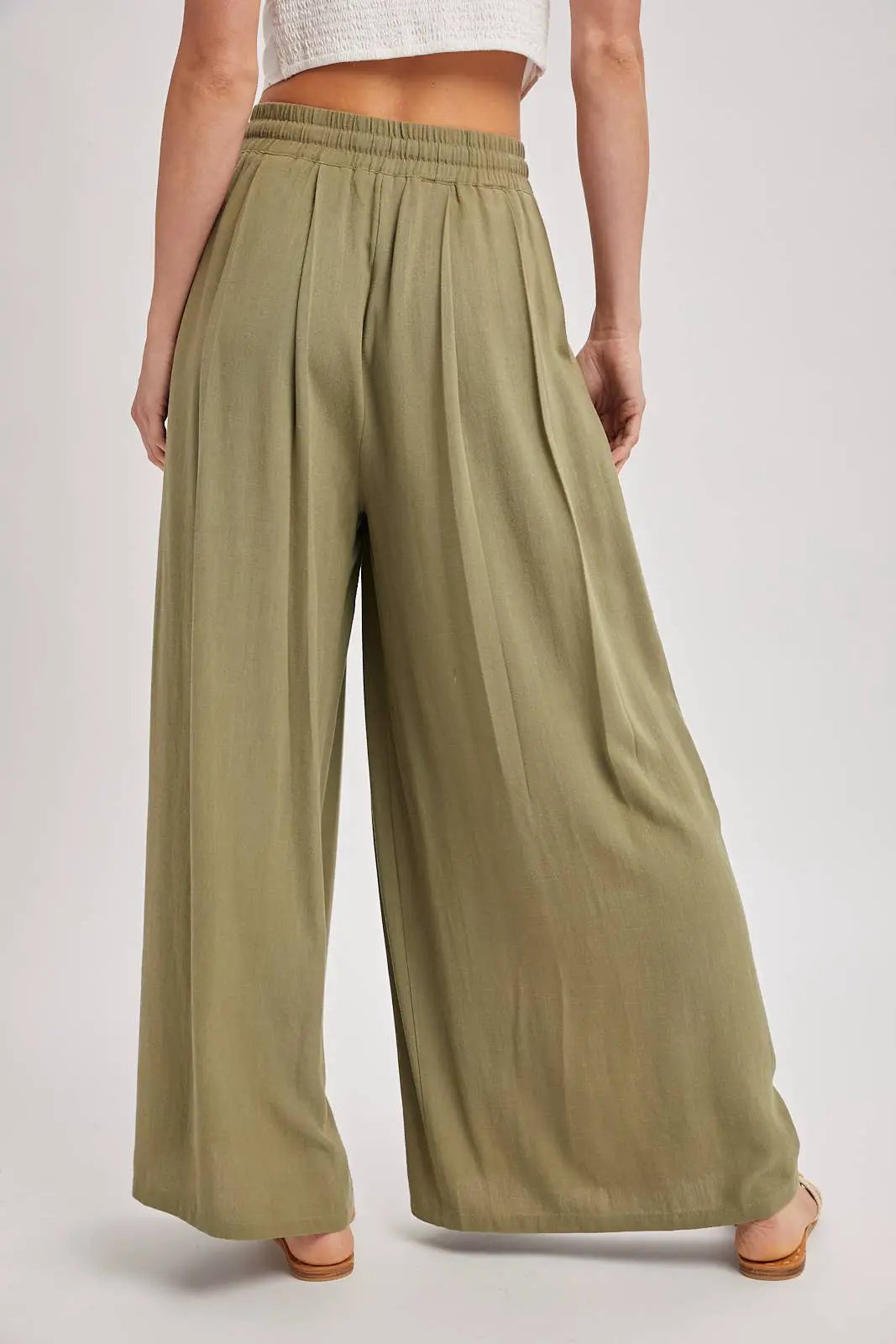 Bluivy The Light Olive Palazzo Pants - Pants