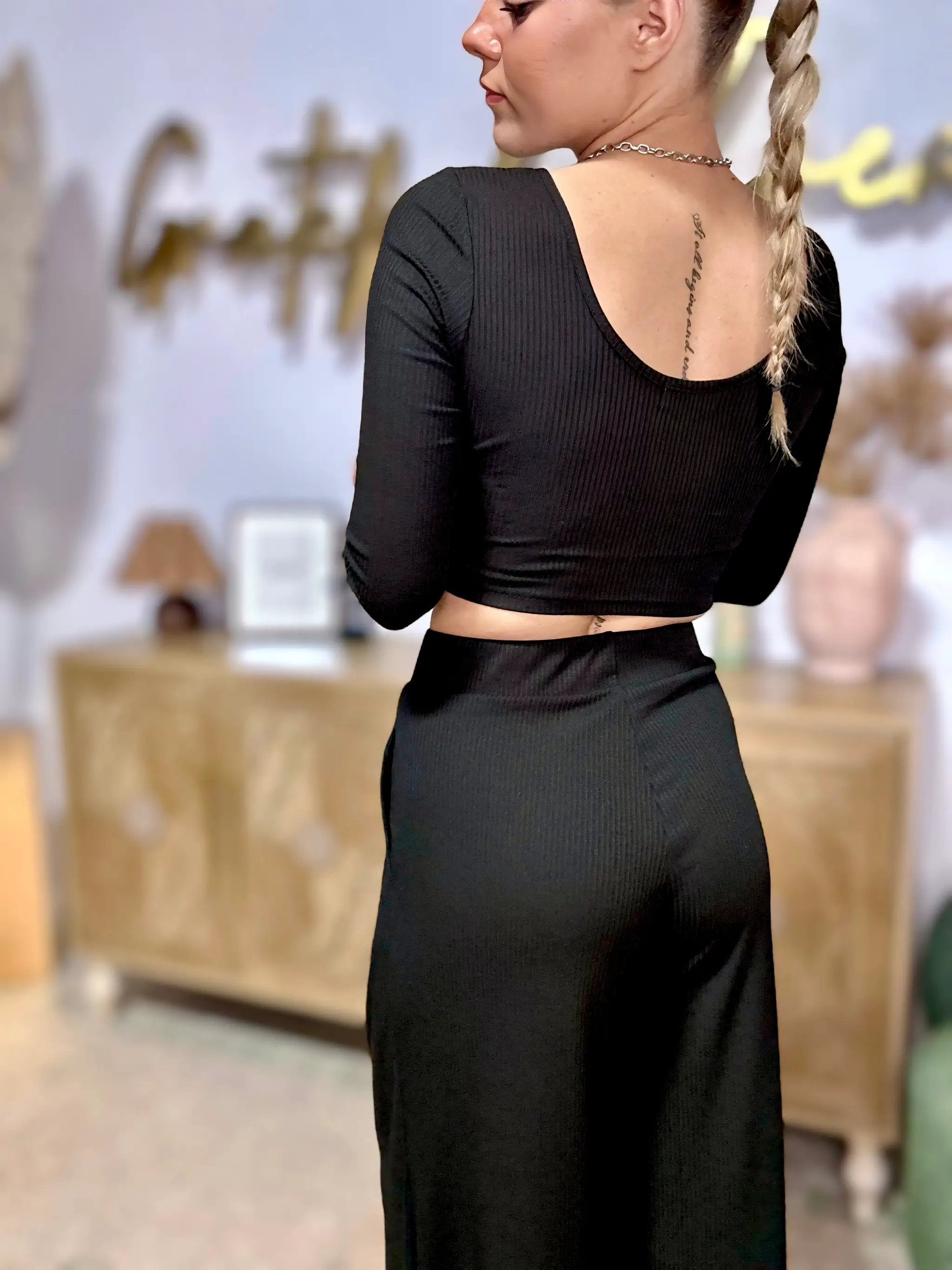Grateful Threads Boutique Midnight Mood Ribbed Lounge Set - Outfit Sets