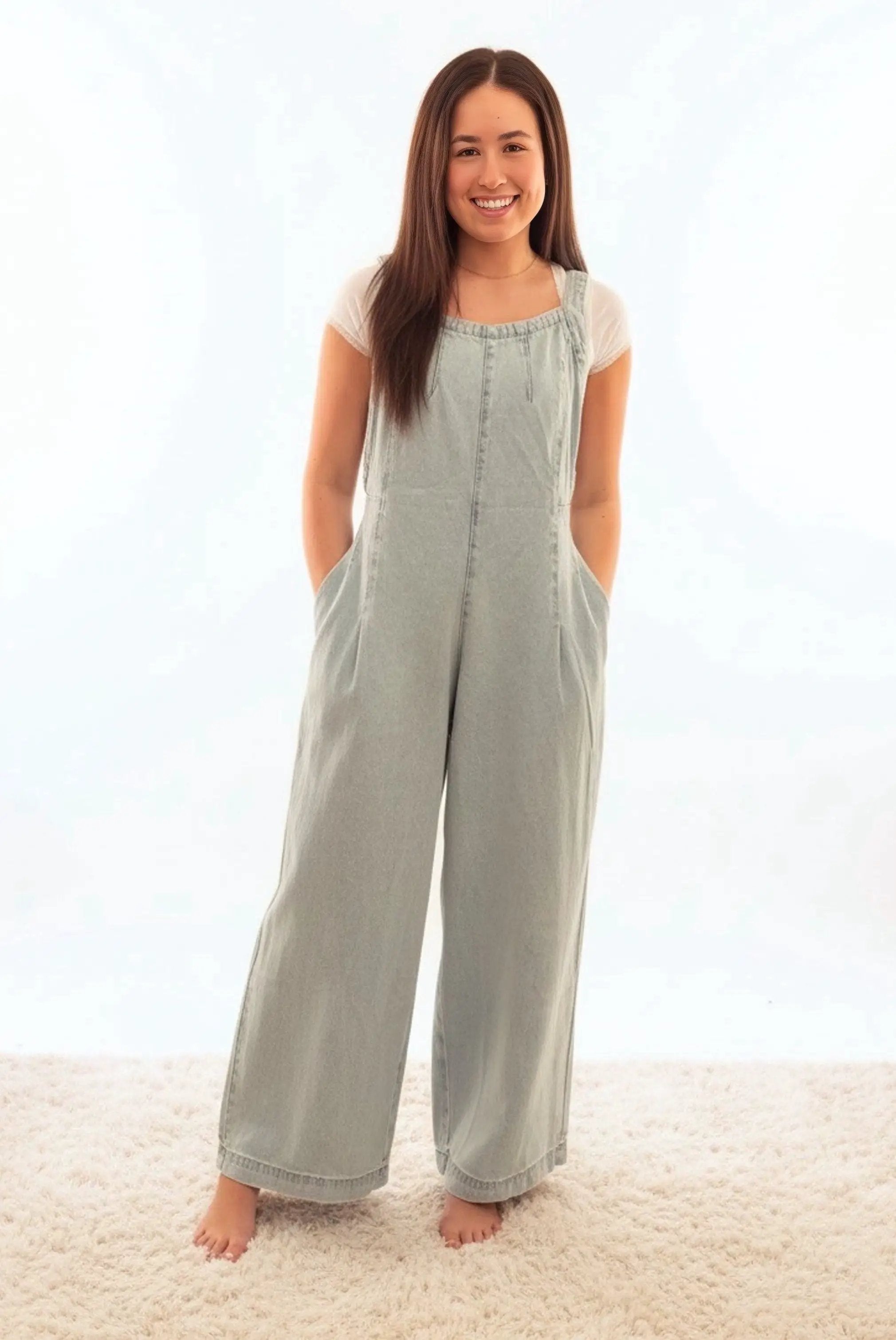 Zenana The Zenana Easygoing Days Wide Leg Overalls - One-Pieces