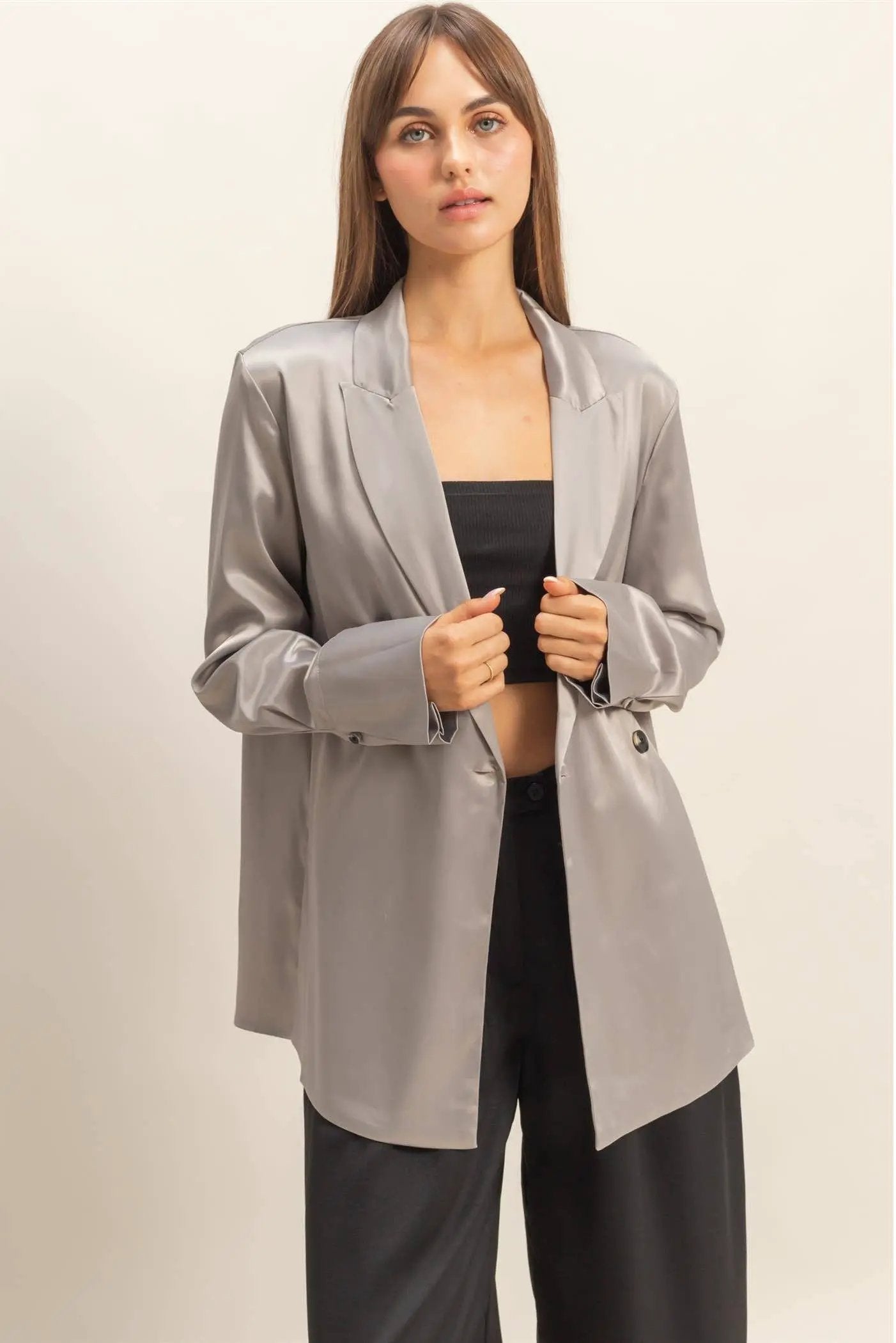 HYFVE HYFVE - Silver Lining Satin Blazer - Coats & Jackets