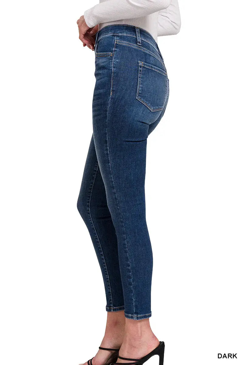 Zenana The Everyday Essential High Rise Jeggings: Dark - Jeans