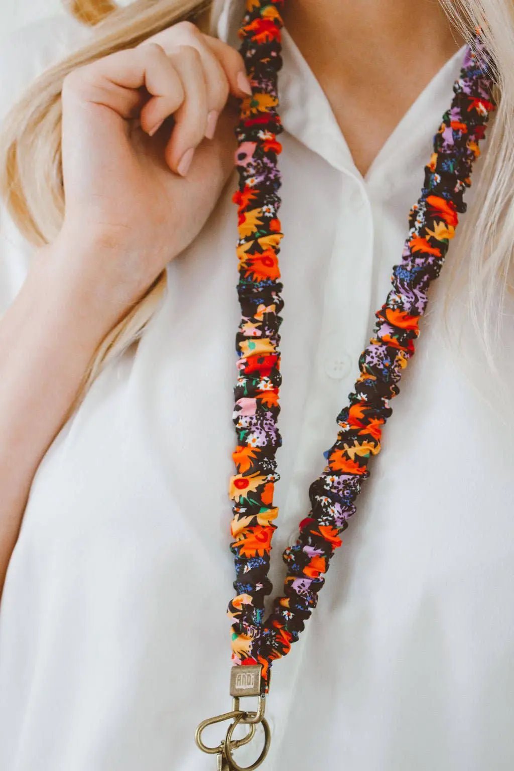 Shop ANDi Shop ANDi - Groovy Bright Floral Lanyard - Lanyards Apparel & Accessories