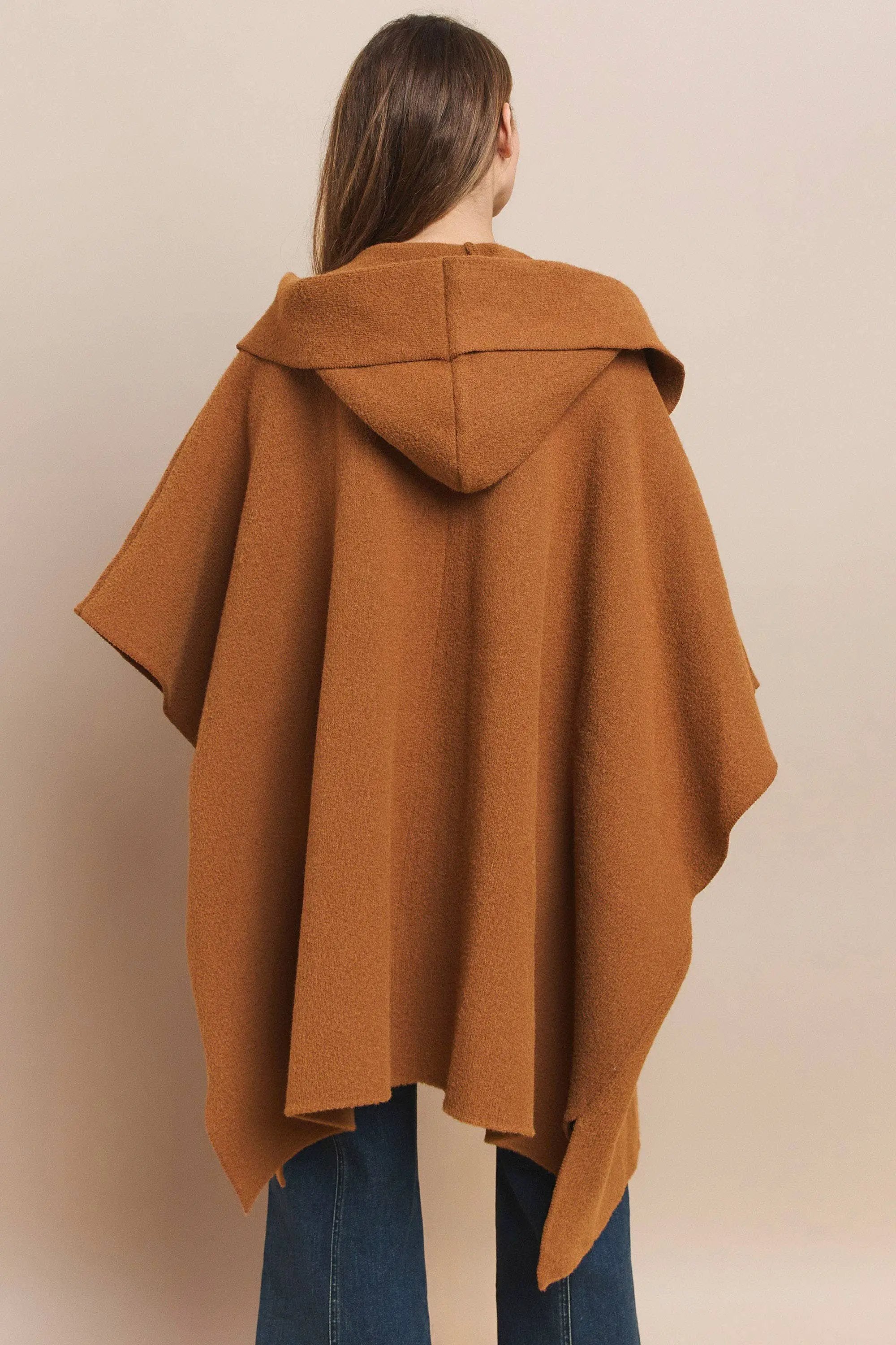 WISTERIA LANE Wisteria Lane - Golden Hour Soft Brushed Oversized Knit Poncho - Ponchos
