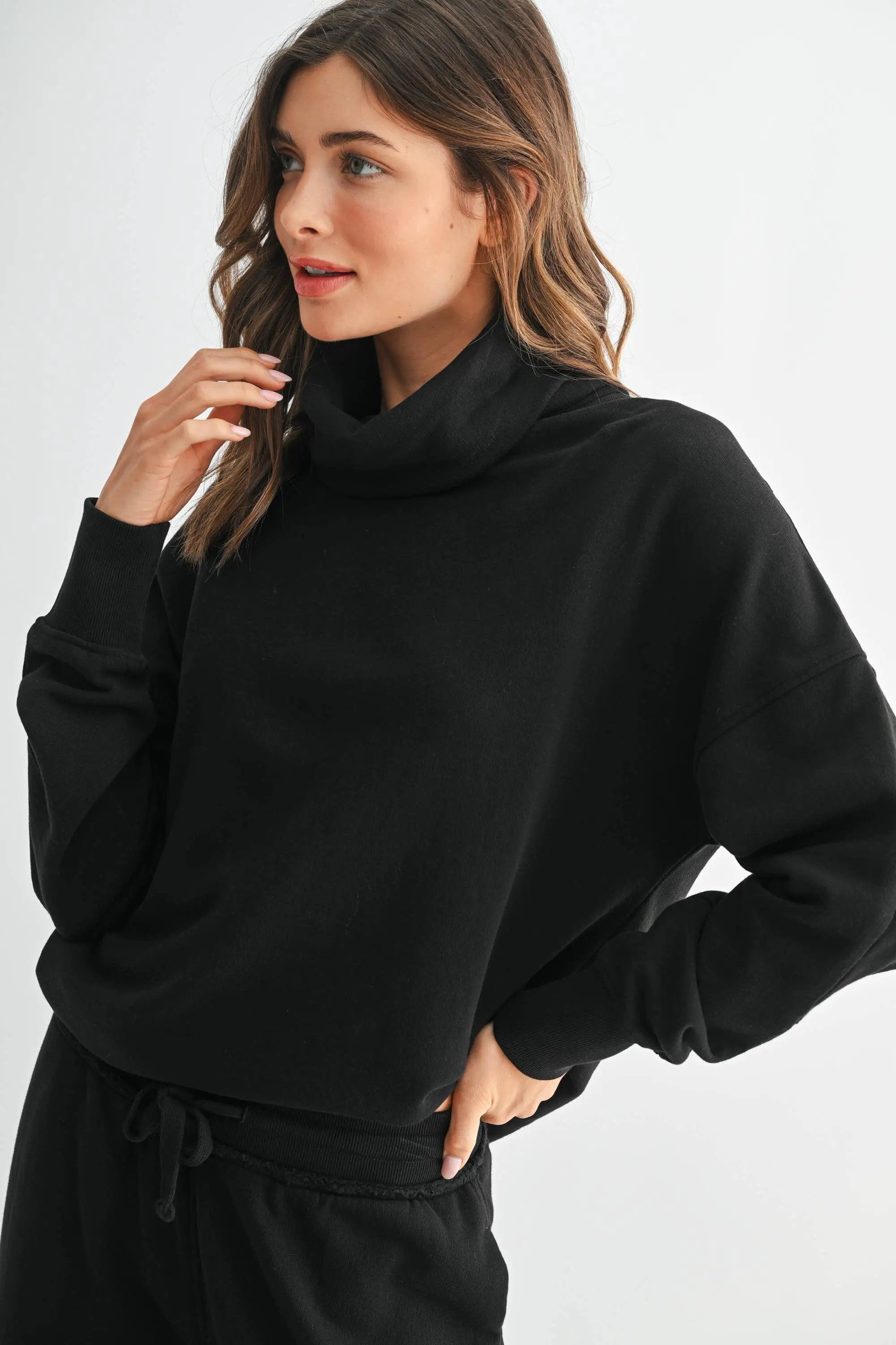 Mono B Mono B - Lounge Layer Long Sleeve Turtleneck - Sweaters Mono B - Lounge Layer Long Sleeve Turtleneck