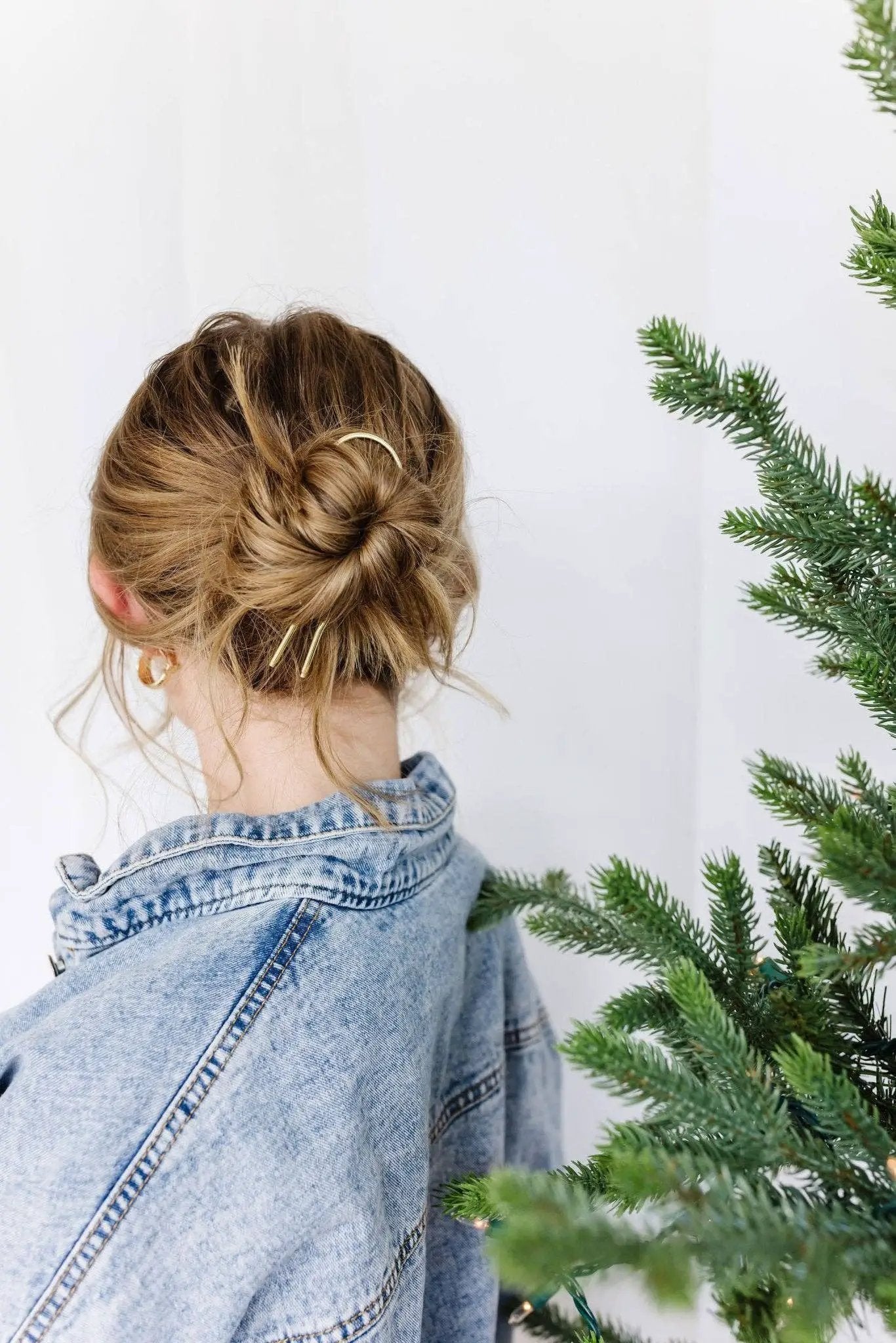 Shop ANDi The Simple Gold Messy Bun Pin - Hair Pins, Claws & Clips Gold U Shape Hairpin