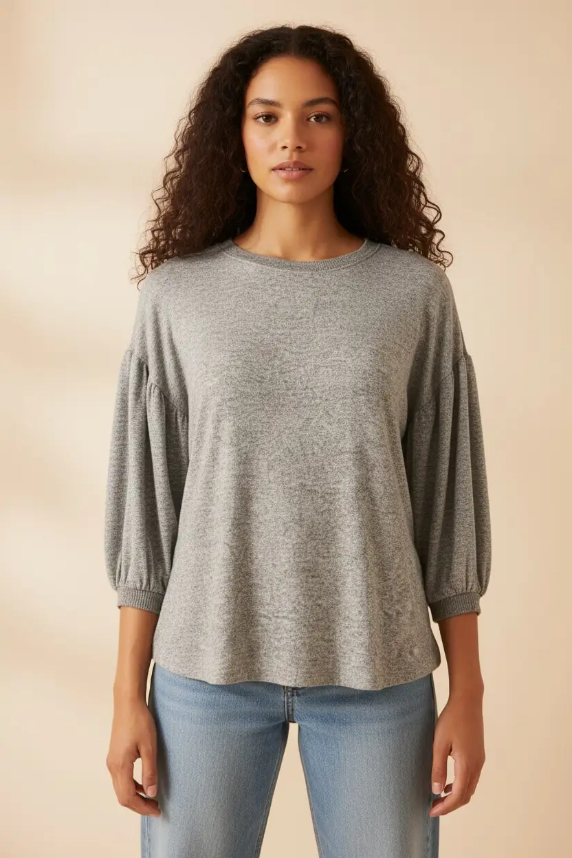 Cherish The Soft Season Puff Sleeve Knit Top - Sweaters