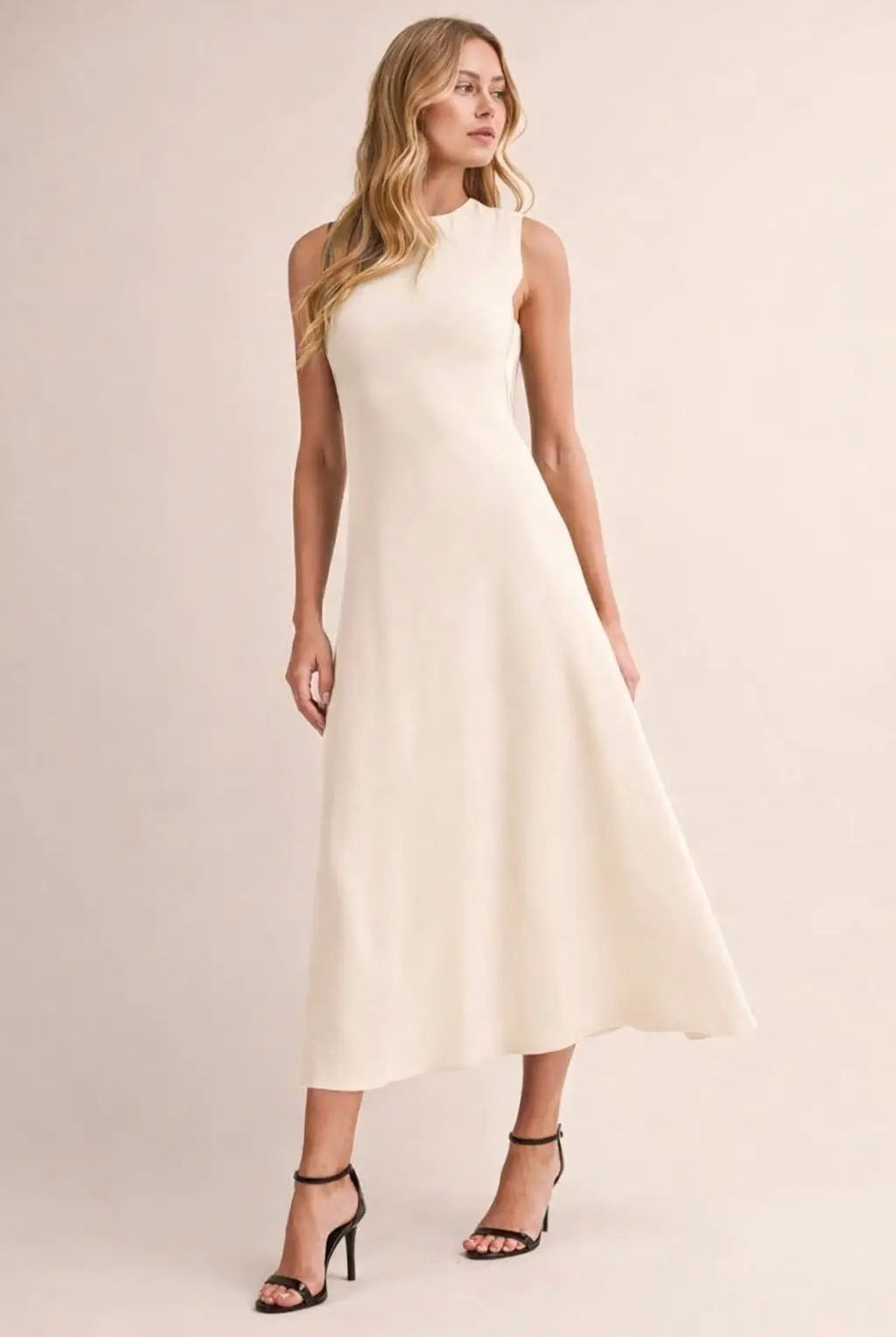 Klesis Simply Stunning Keyhole Midi Dress – Ivory - Dresses dress