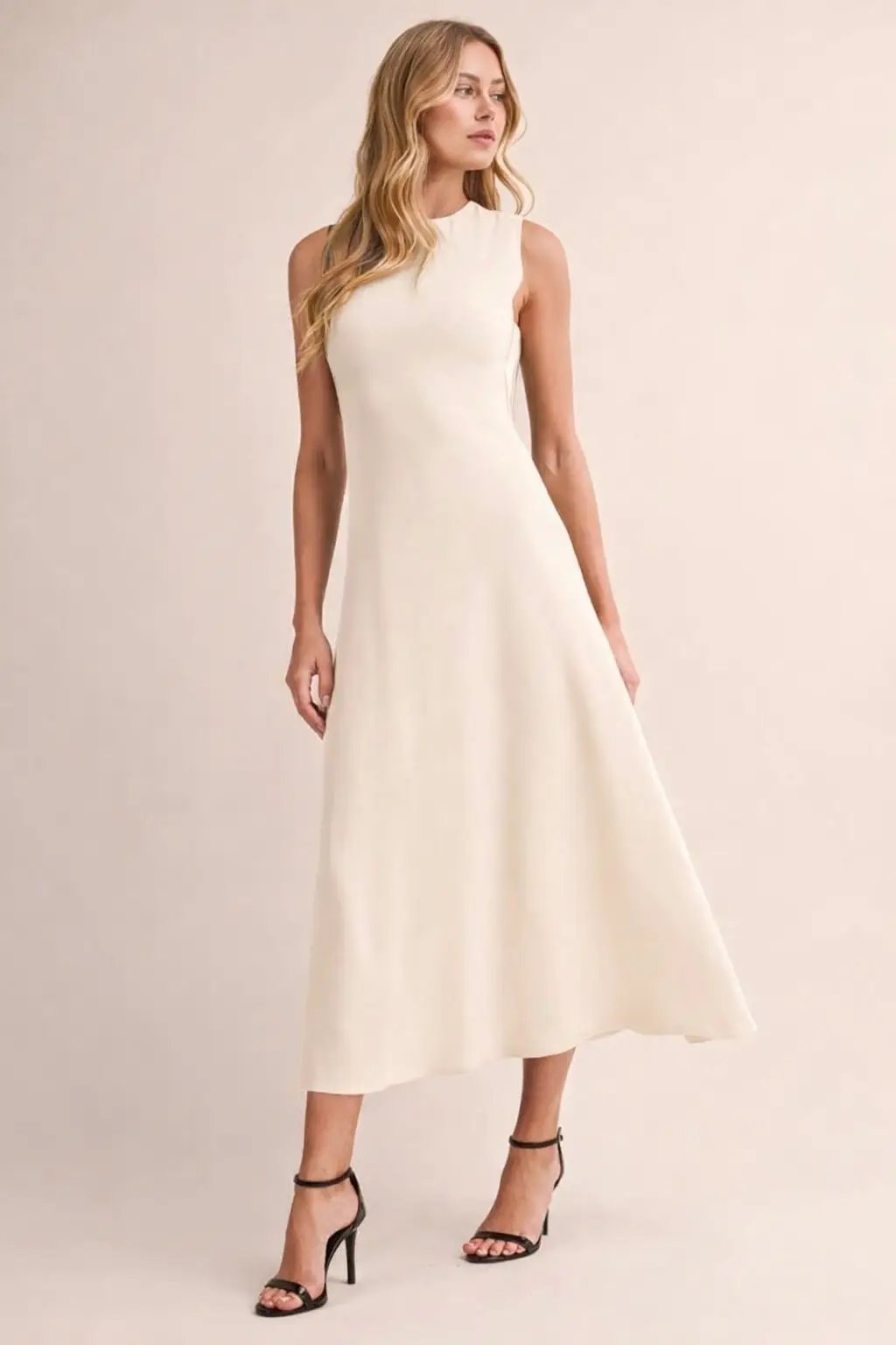 Klesis Simply Stunning Keyhole Midi Dress – Ivory - Dresses dress