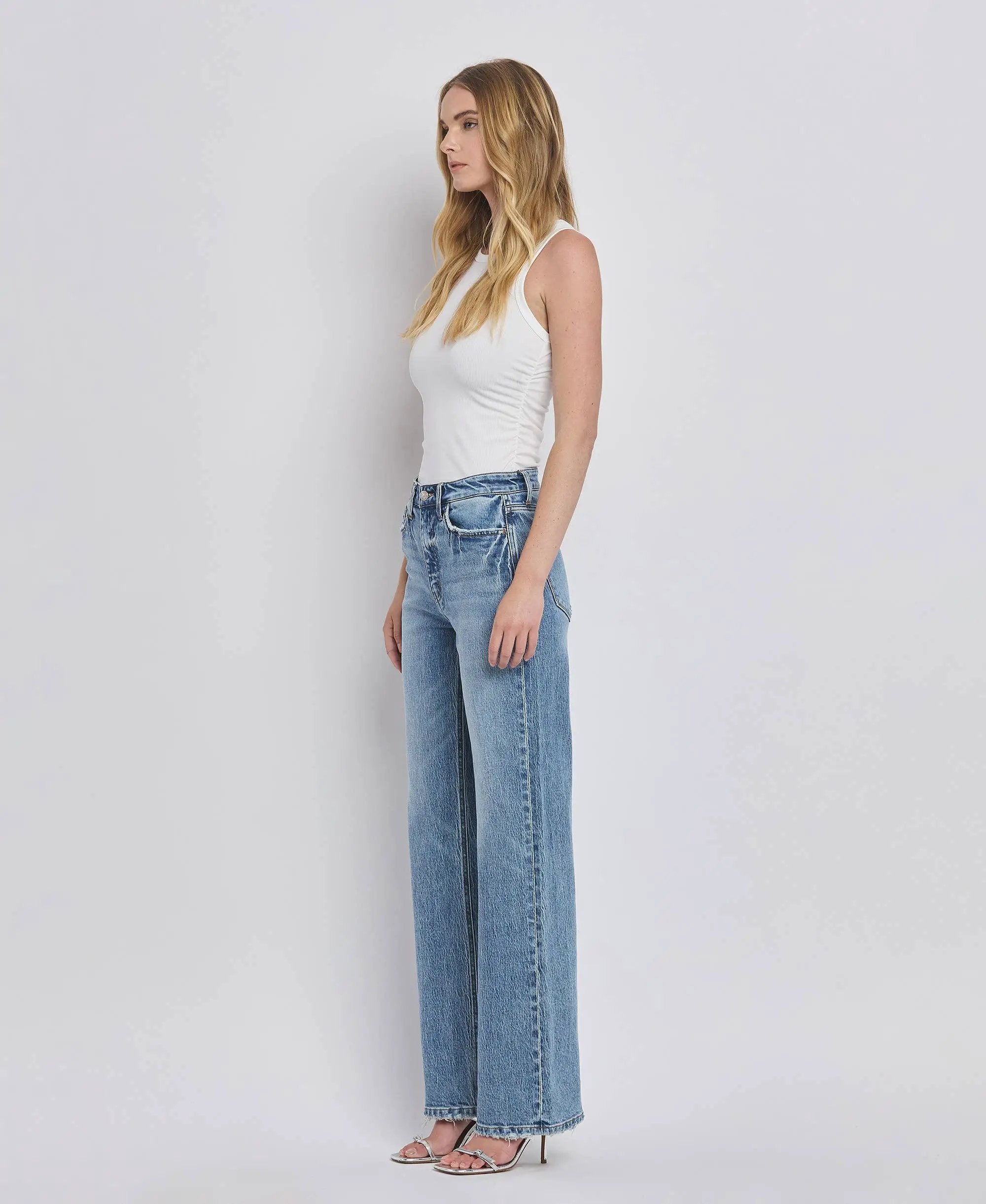 VERVET by FLYING MONKEY VERVET 90'S Super High Rise Wide Leg Jeans - Jeans