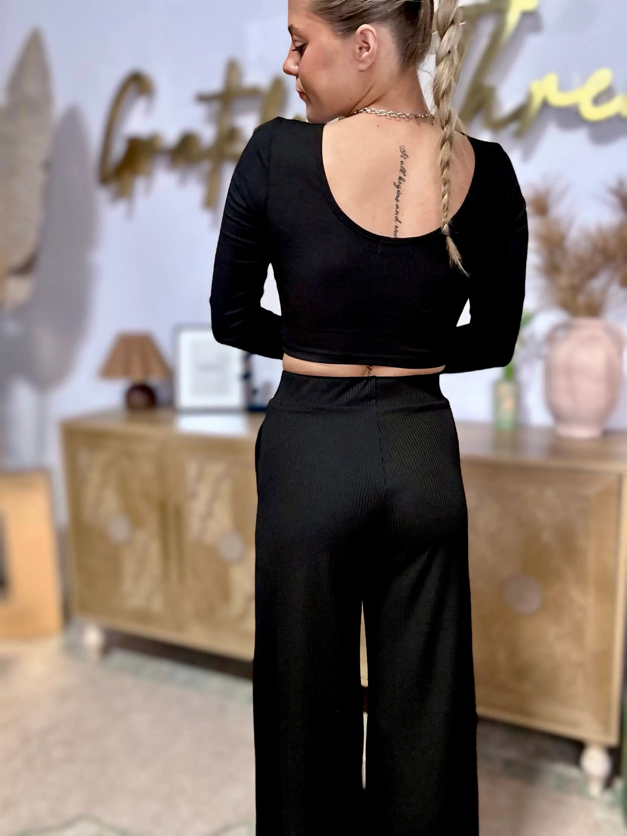 Grateful Threads Boutique Midnight Mood Ribbed Lounge Set - Outfit Sets