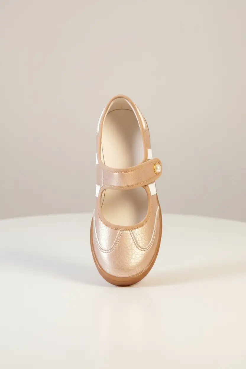 Maker's Shoes The Easy Street Mary Jane Sneaker: Rose Gold - Sneakers