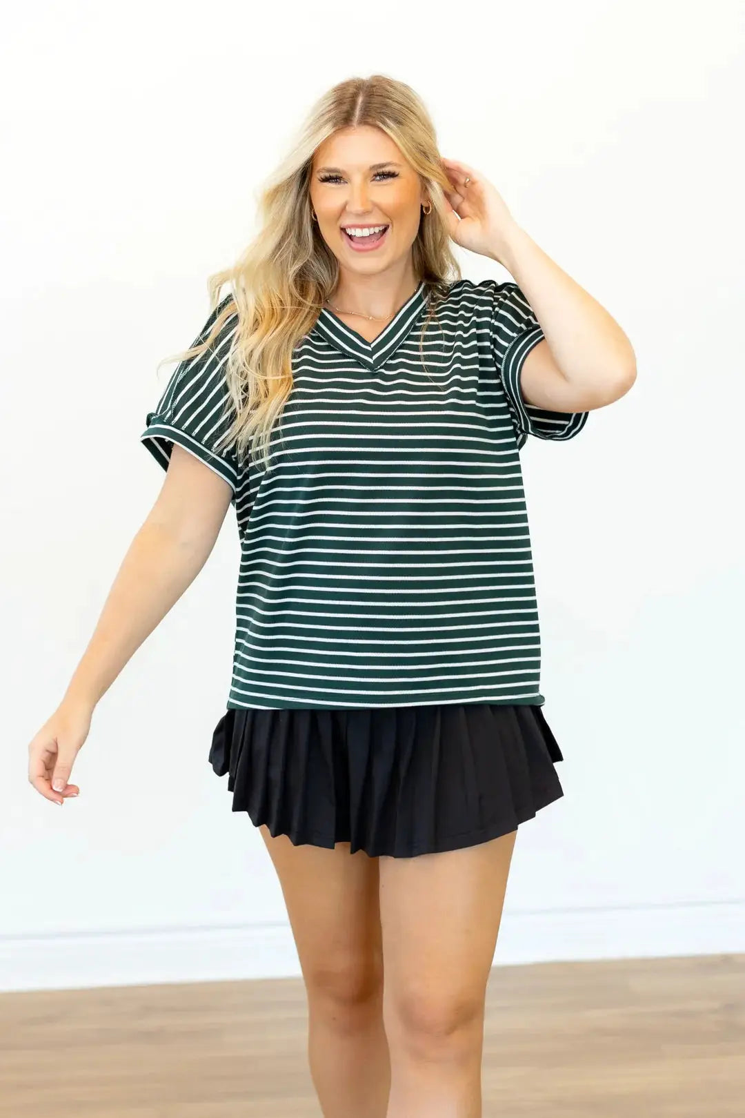 Grace & Emma The Green Lucy Stripe Top - Shirts