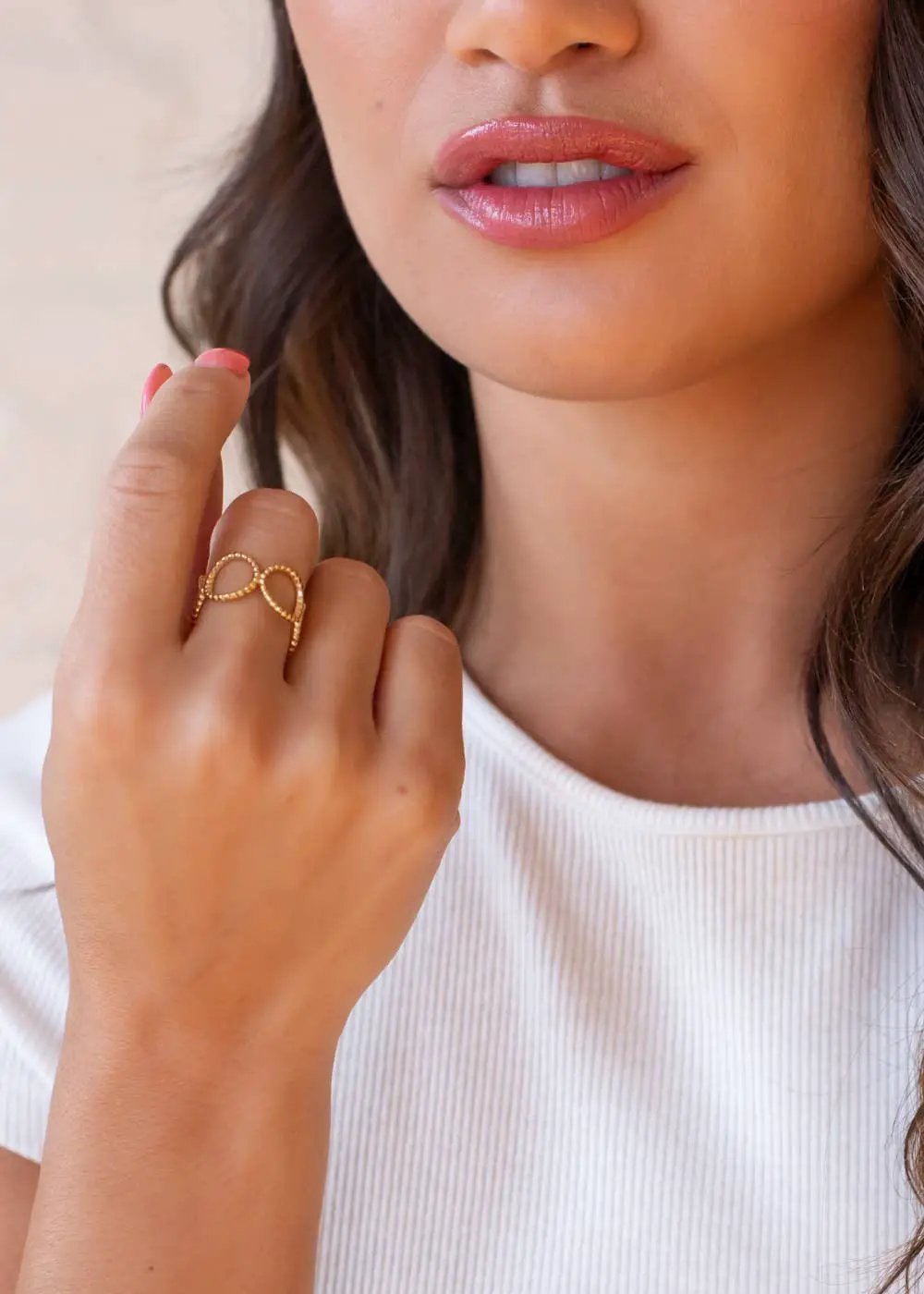 Panache Apparel Co. The Luxe Gold Open Circles Ring - Rings