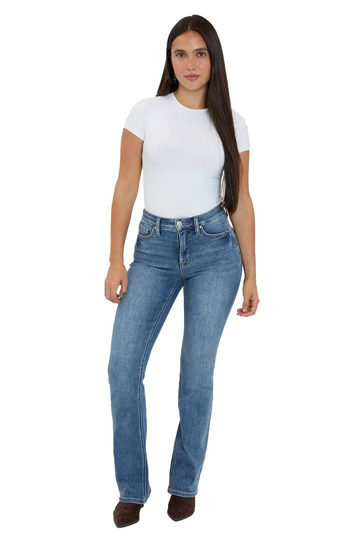 RFM Mia High Rise Medium Wash Essential Slim Bootcut Jeans - Inseam Program: LONG - Jeans