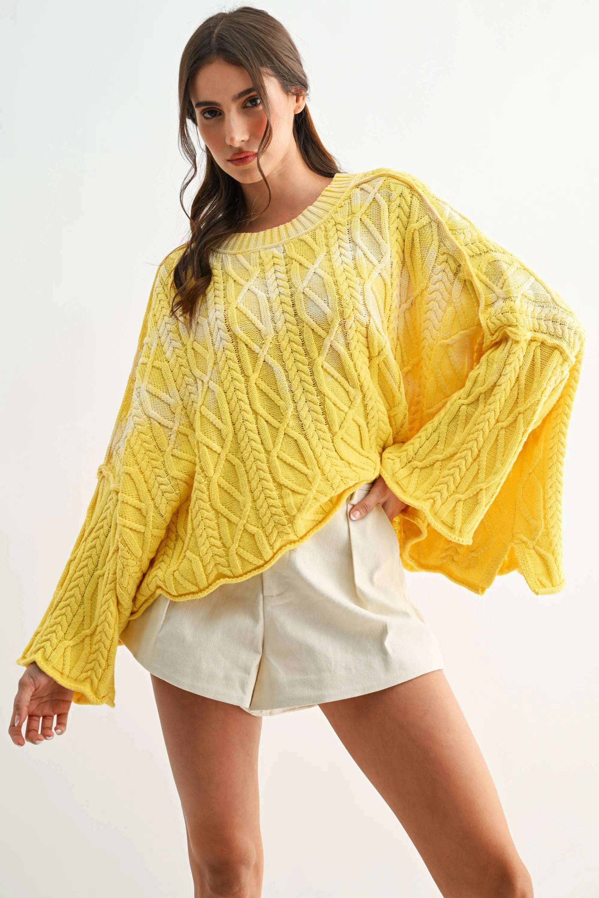 Camellia The Washed Ashore Sweater in Yellow - Sweaters