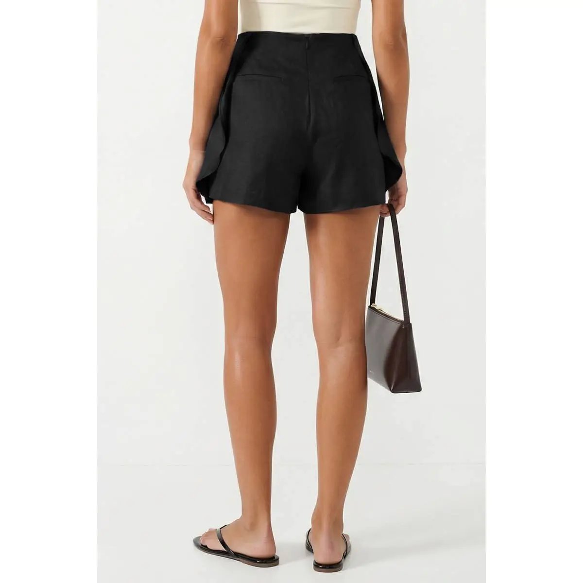 Naked Zebra The Flirty Front Pleat Skort: Black - Skorts