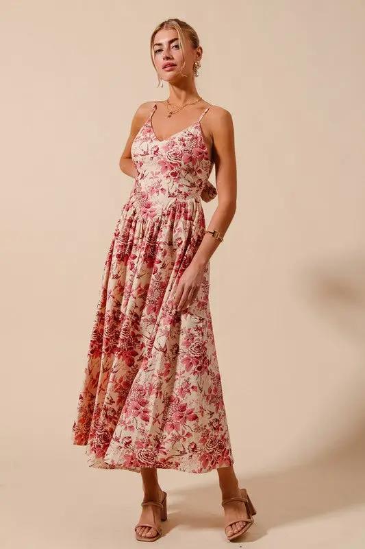 So Me Floral Whispers Bow-Back Maxi Dress by So Me - Dresses Floral Dress with back bow