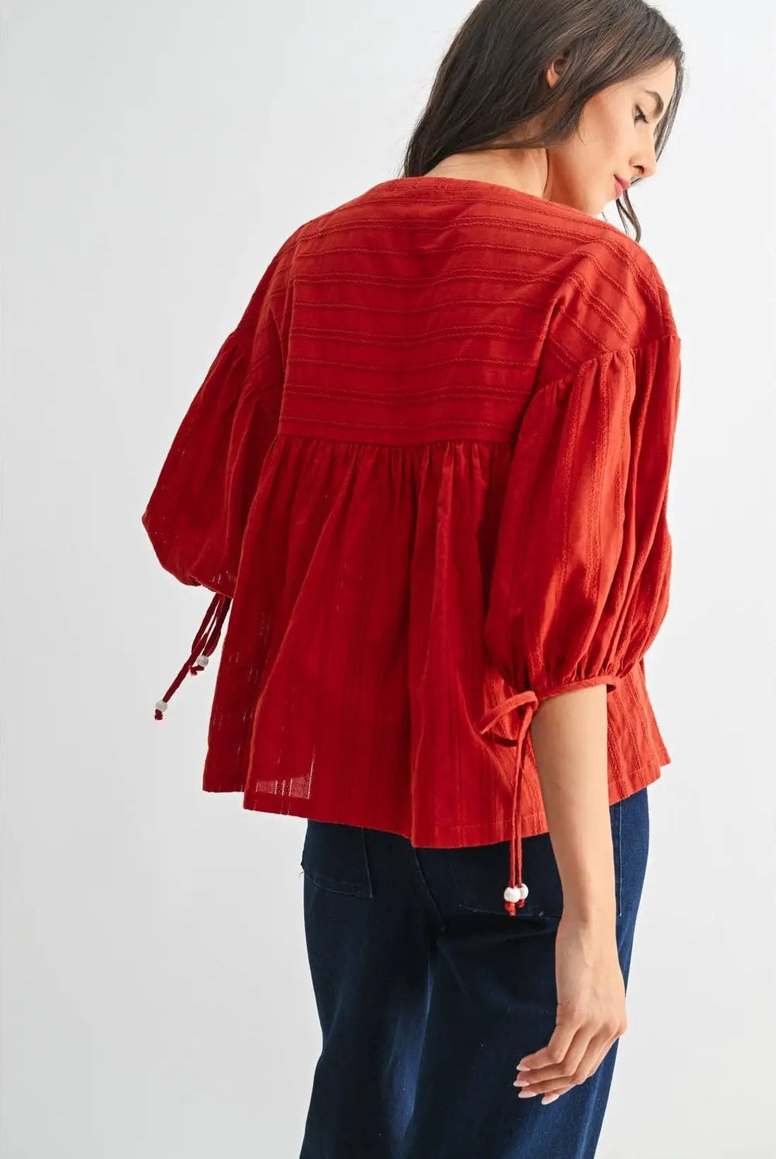 Camellia The Canyon Bloom Blouse: Rust - Blouses