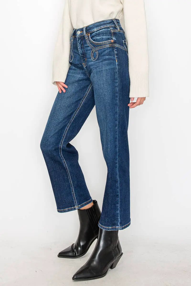 ARTEMIS VINTAGE Artemis Vintage Tummy Control Western Detail Straight PLUS Jeans - Jeans