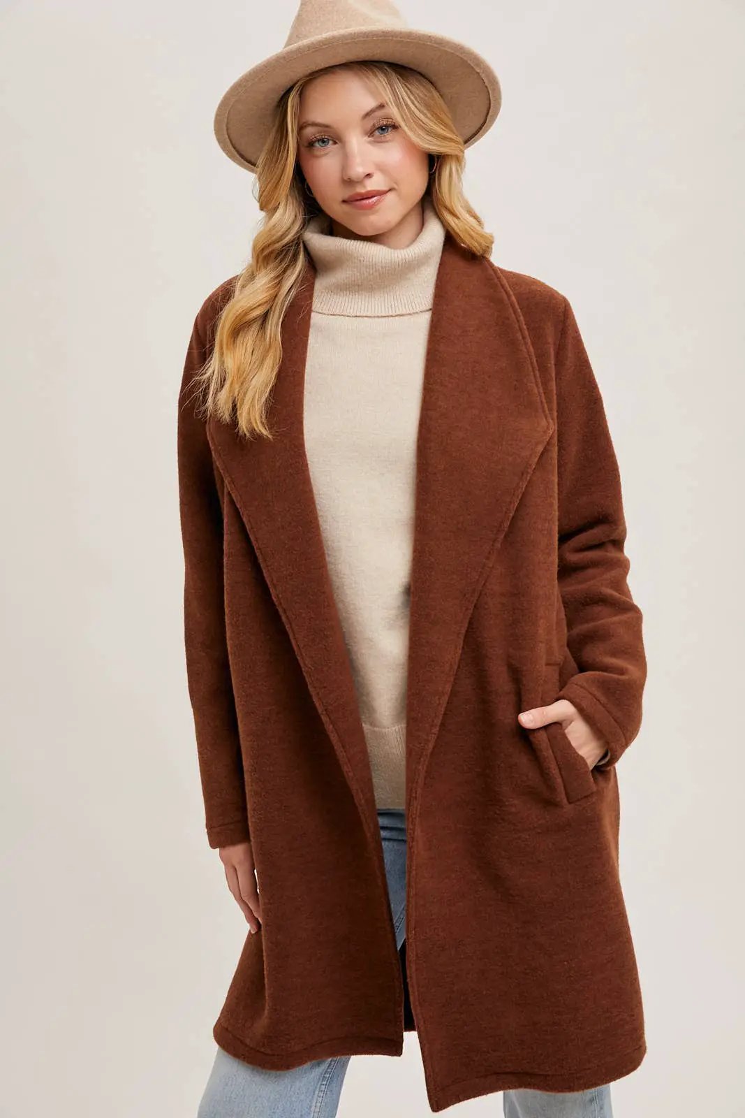 Bluivy Bluivy - OPEN FRONT KNIT COAT JACKET - Wrap Coats