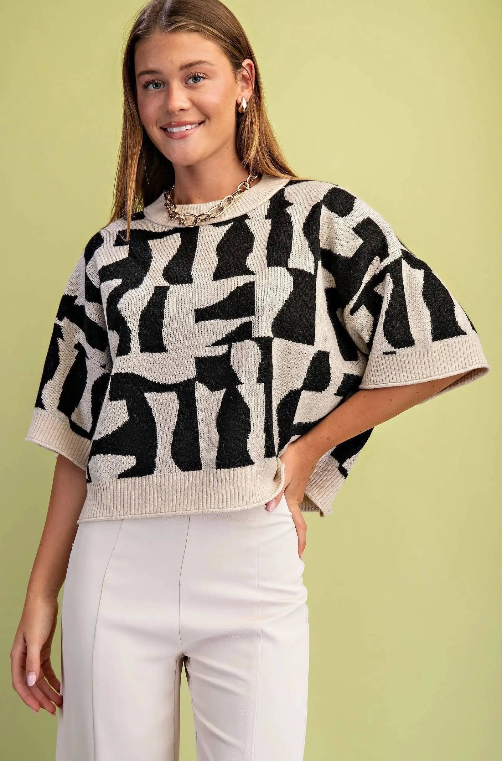 STYLE USA Abstract Avenue Sweater Top - Sweaters sweater