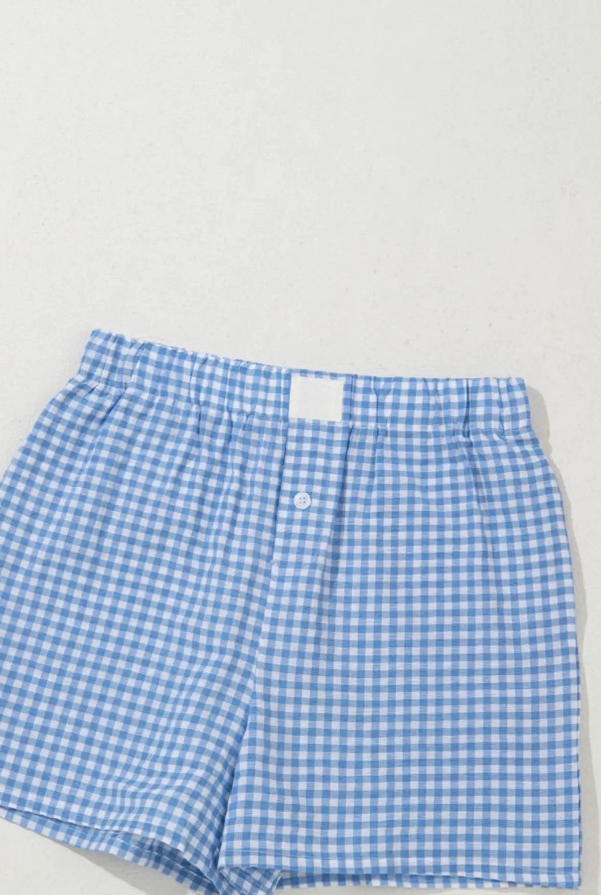 Grateful Threads Boutique Gingham High Waist Boxer Shorts – Trendy, Comfy & Flattering Fit - Short Trousers Gingham Printed High Waist Shorts
