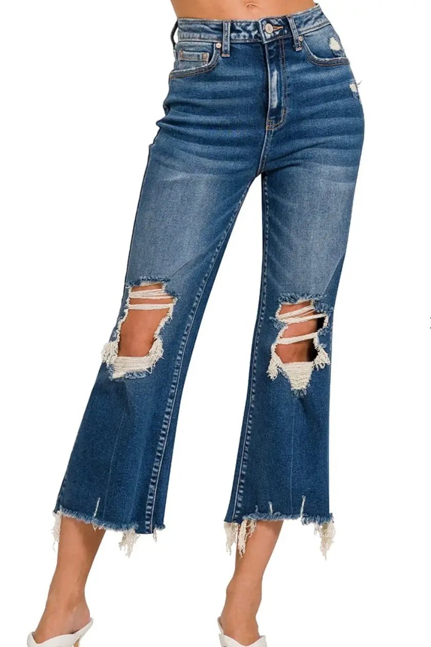 Zenana The Weekend Rebel Kick Flare Jeans - Jeans