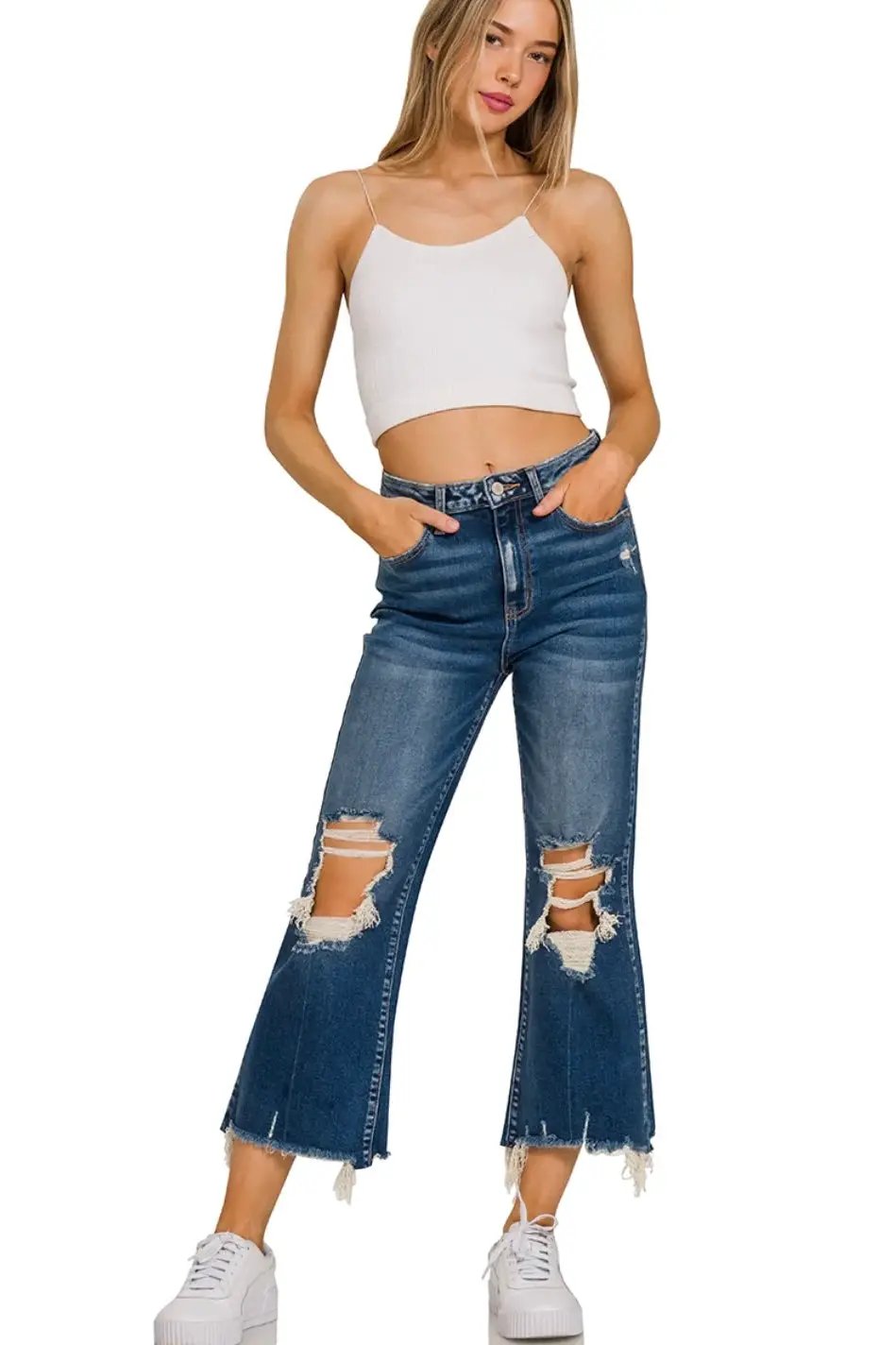 Zenana The Weekend Rebel Kick Flare Jeans - Jeans