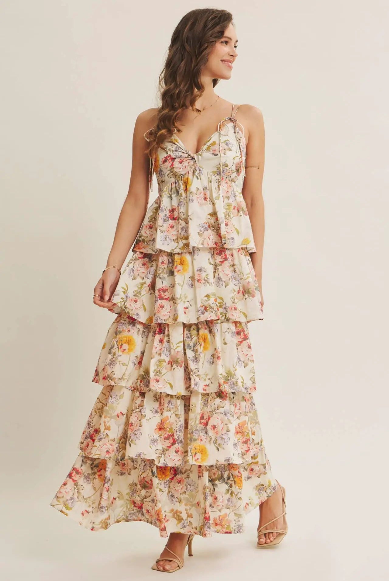 in february The Buttercream Garden Tiered Maxi Dress - Dresses