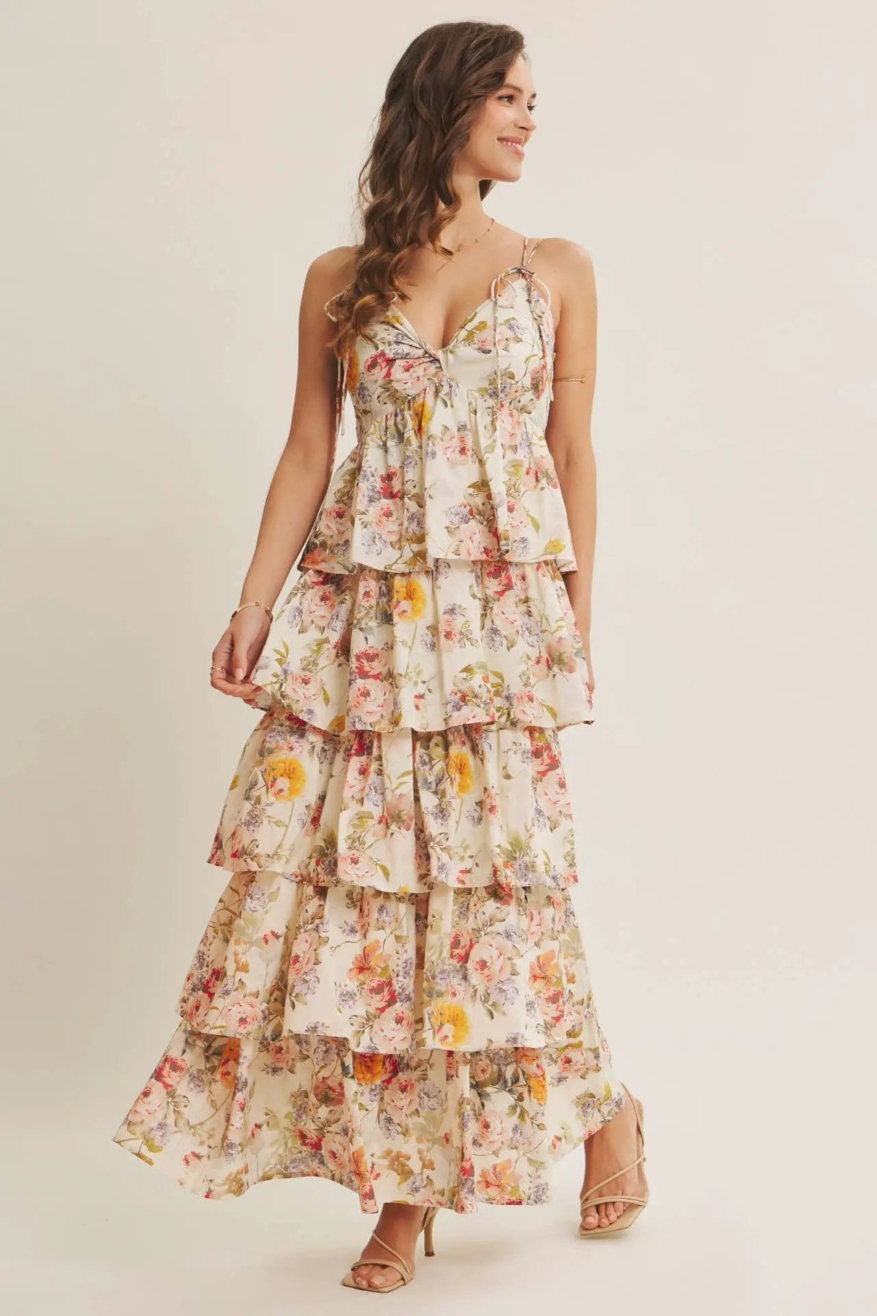 in february The Buttercream Garden Tiered Maxi Dress - Dresses