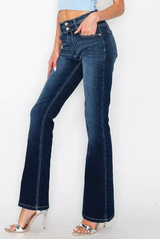 ARTEMIS VINTAGE The Artemis "Sculpt & Strut" Tummy Control High Rise Bootcut Jeans - Dark Stone Wash - Jeans jeans