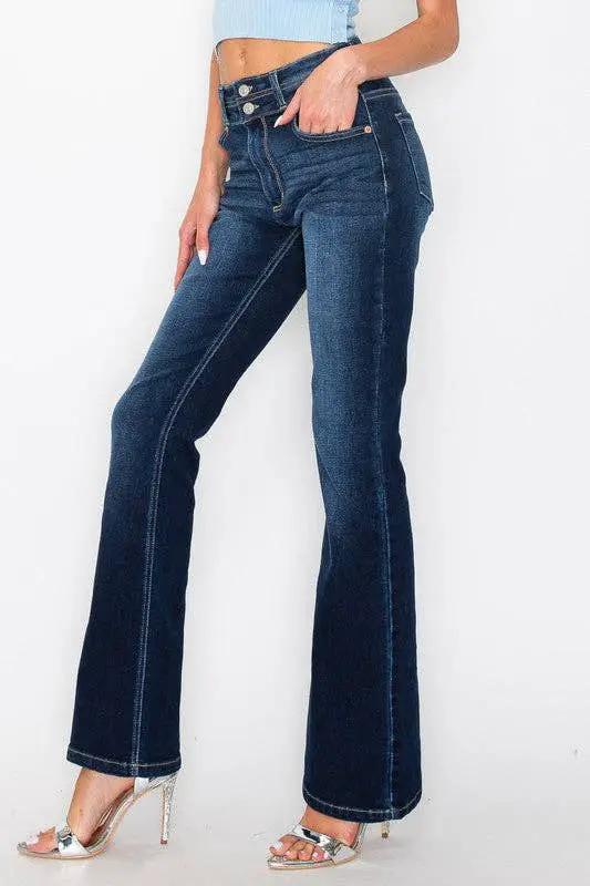ARTEMIS VINTAGE The Artemis "Sculpt & Strut" Tummy Control High Rise Bootcut Jeans - Dark Stone Wash - Jeans jeans