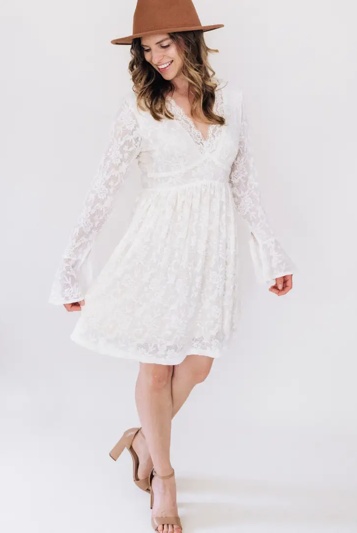 HAHA MAMA Clothing Ivory Lace Mommy & Me Dress - Mommy - Dresses