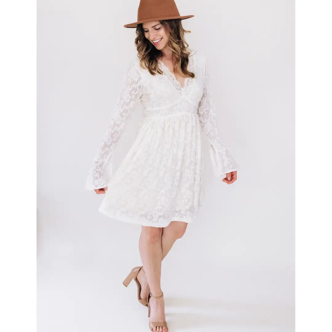 HAHA MAMA Clothing Ivory Lace Mommy & Me Dress - Mommy - Dresses