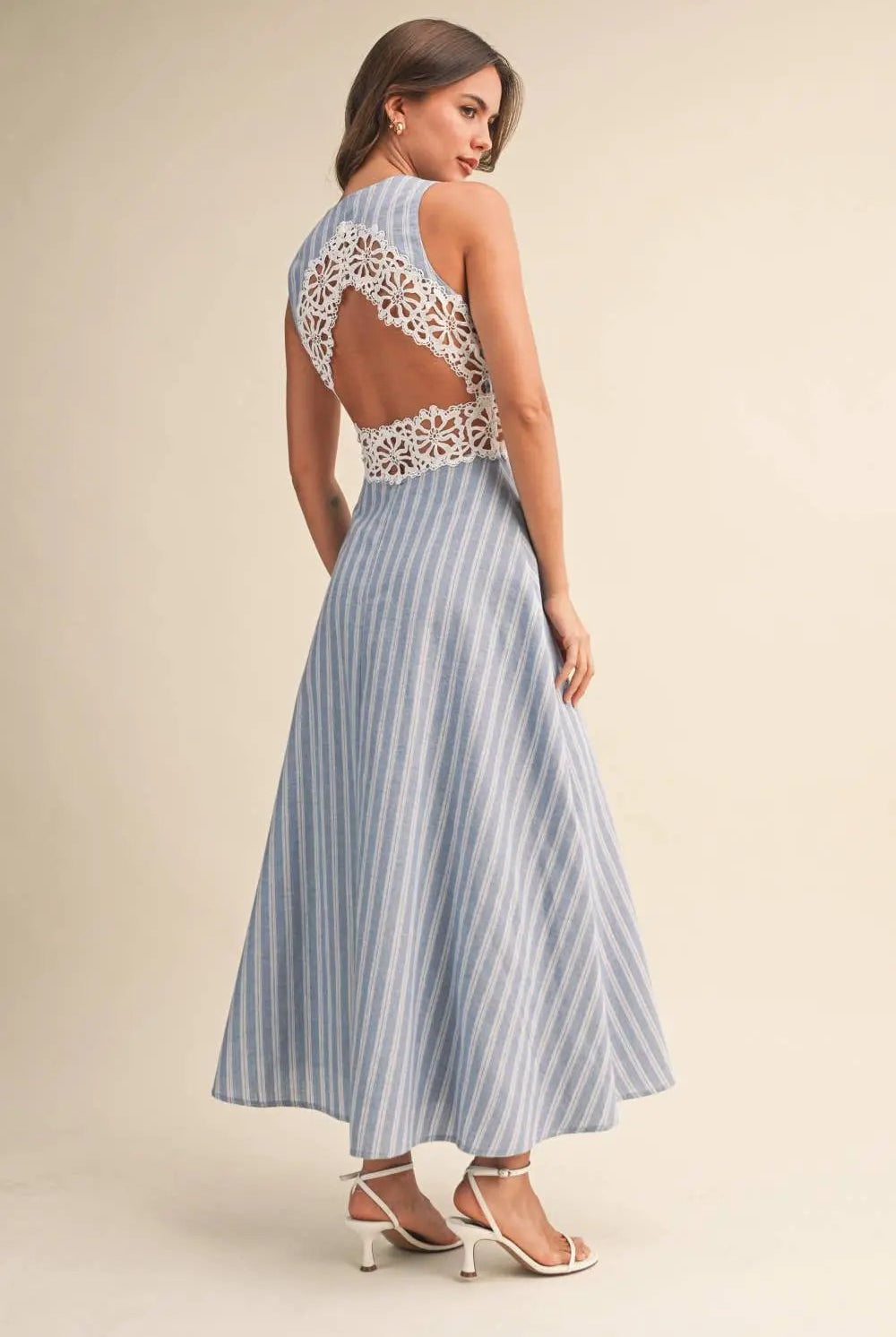 Klesis The Harbor Breeze Lace Cutout Midi Dress - Dresses