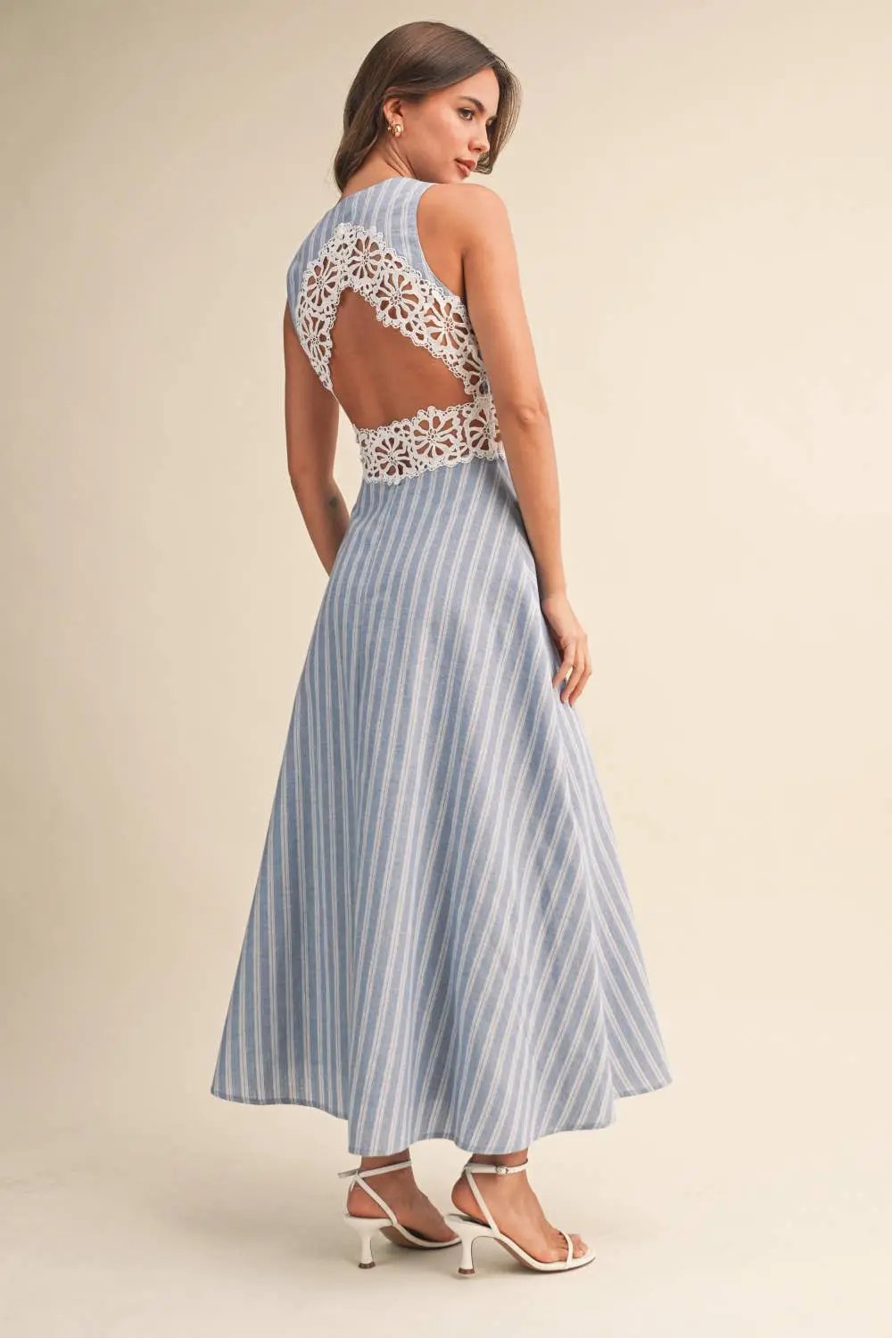Klesis The Harbor Breeze Lace Cutout Midi Dress - Dresses
