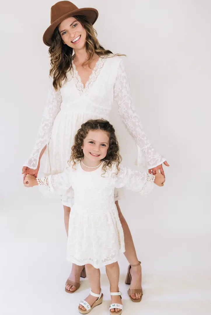 HAHA MAMA Clothing Ivory Lace Mommy & Me Dress - Mini - Baby & Children's Dresses